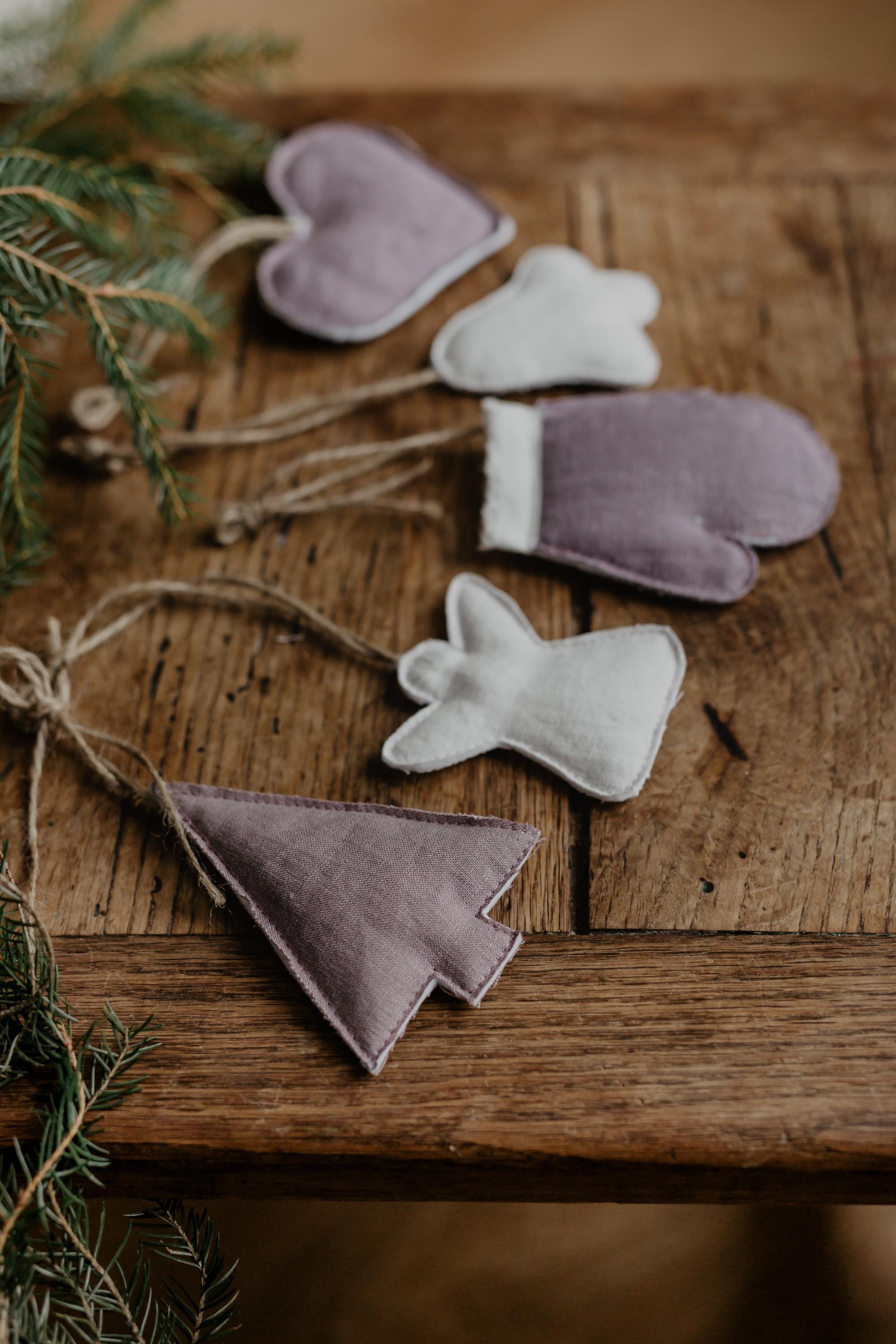 Light Linen Christamas Tree Decorations Created By Amourlinen
