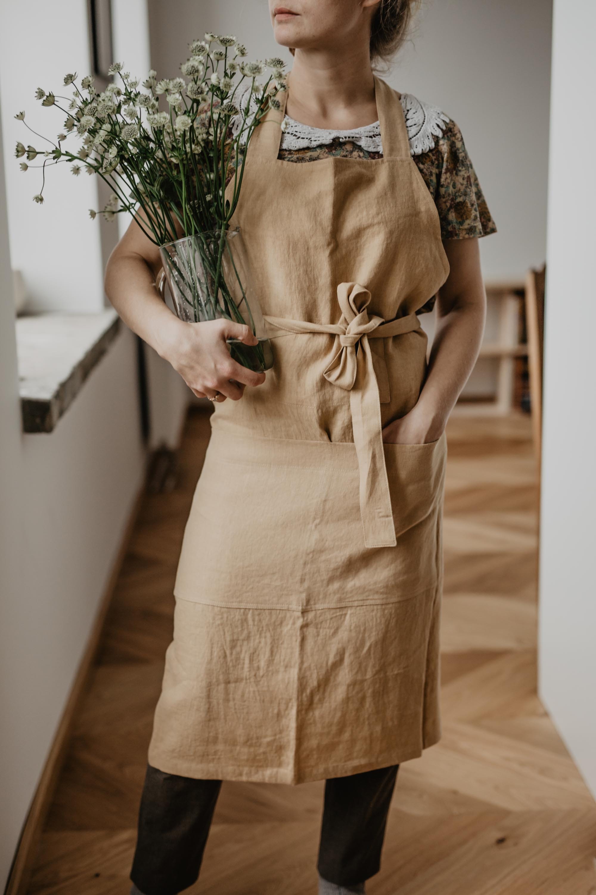 AmourLinen Linen aprons Linen bib apron Linen Apron | AmourLinen | Classic Apron