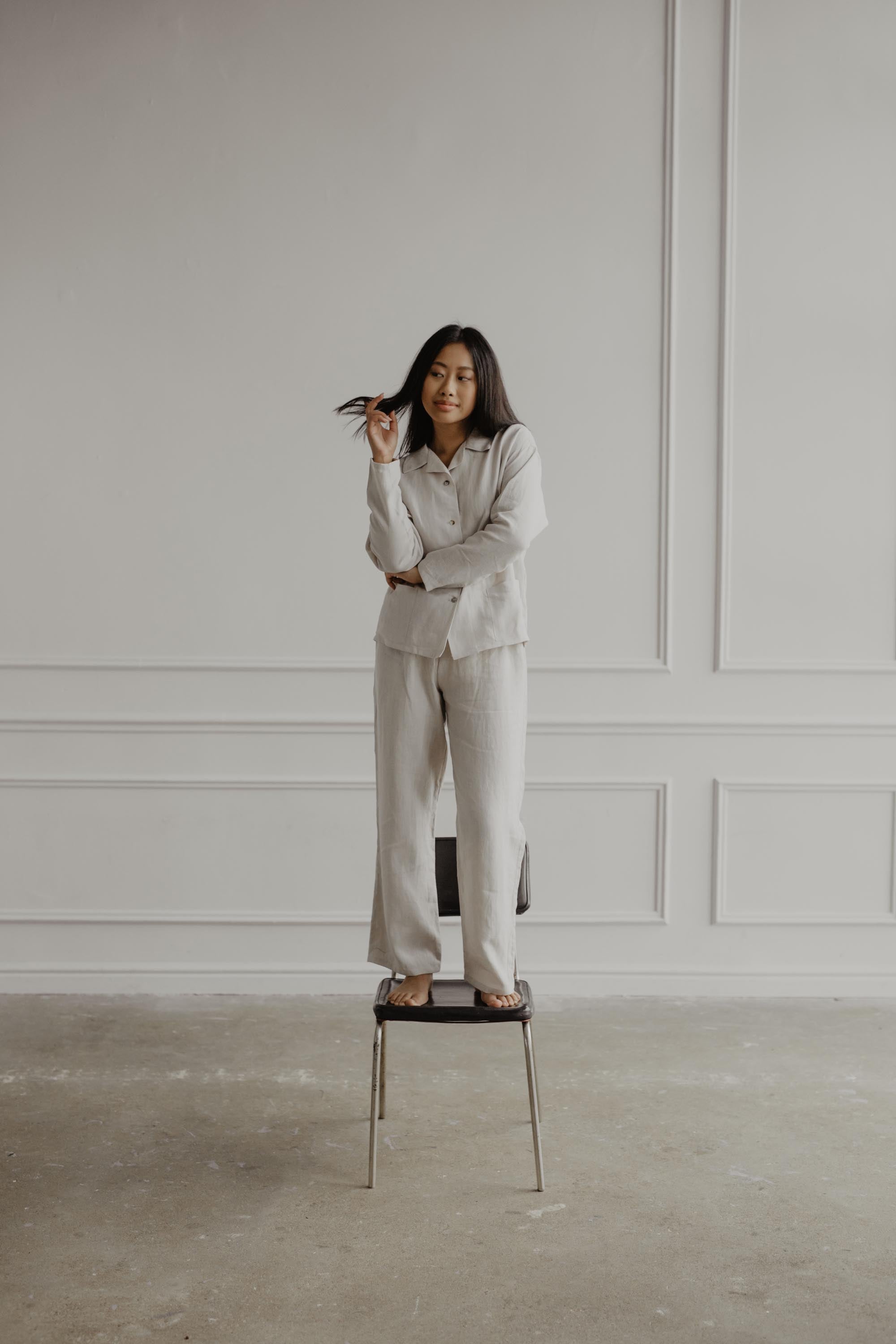 AmourLinen Linen tops Long sleeve pajama set Snooze Linen Pajama Set | AmourLinen | Linen Loungewear