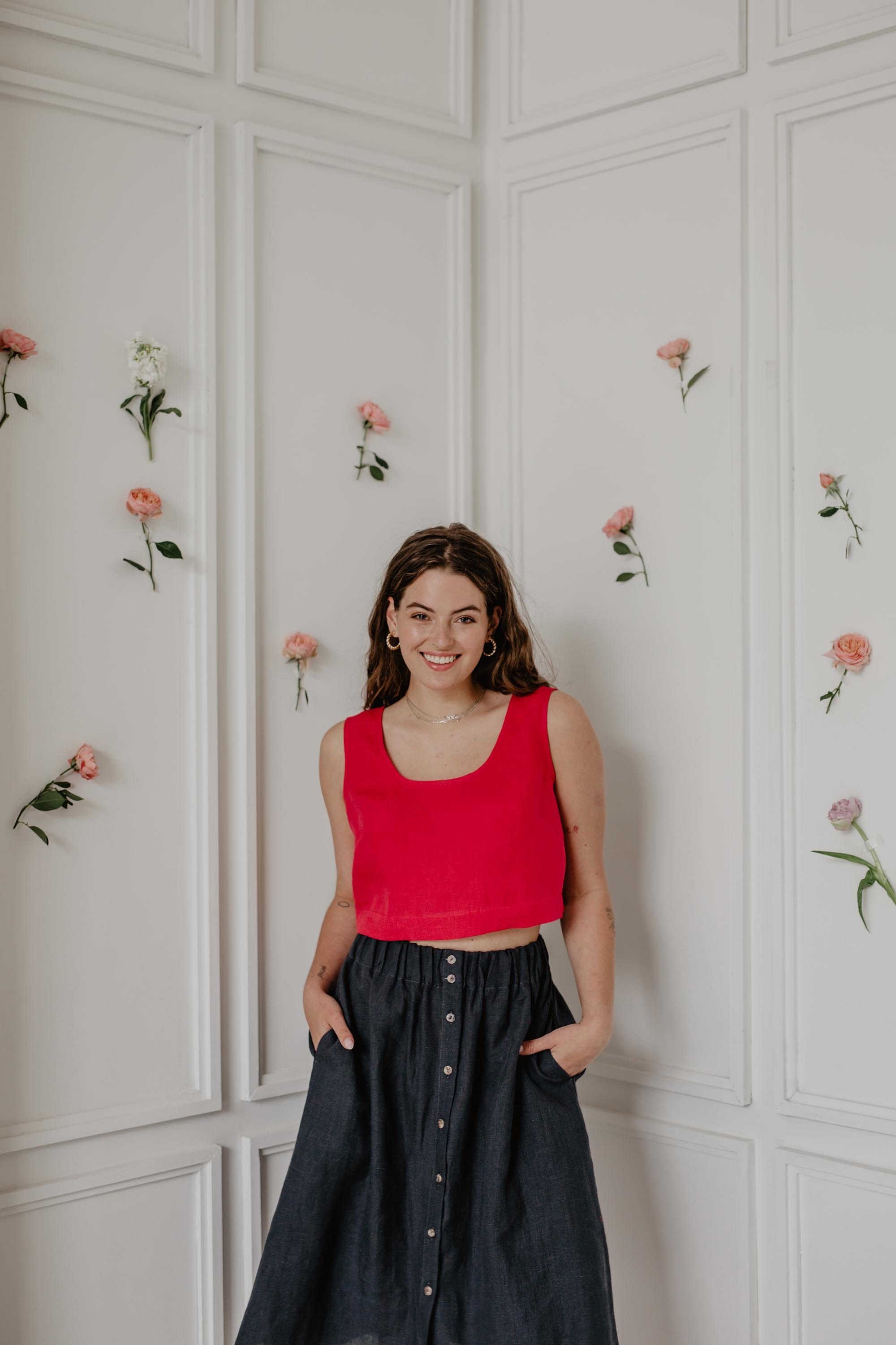 AmourLinen Linen top Mini linen crop top PIPPA Mini linen crop top PIPPA | AmourLinen | Linen Clothing