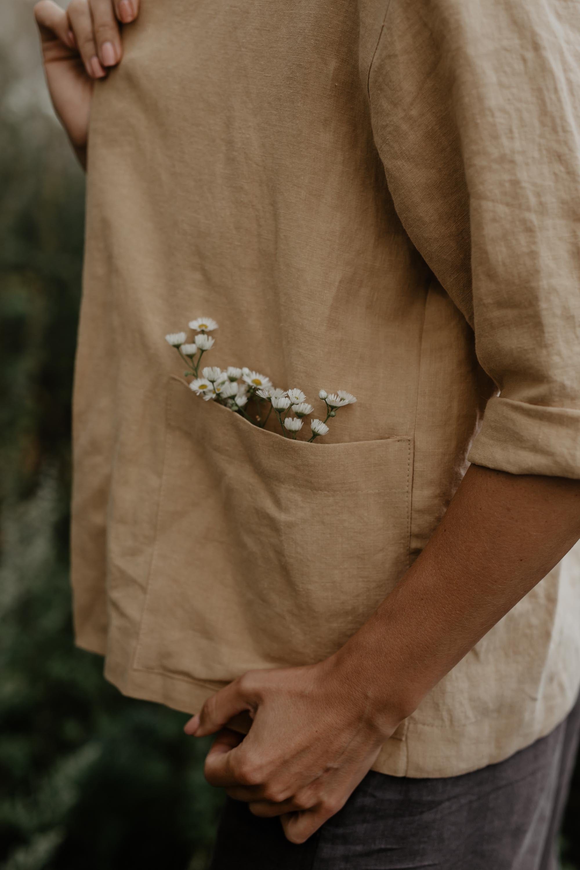 AmourLinen Linen tops Linen oversized jacket Kyiv Linen Oversized Jacket | AmourLinen | Women Linen Jacket