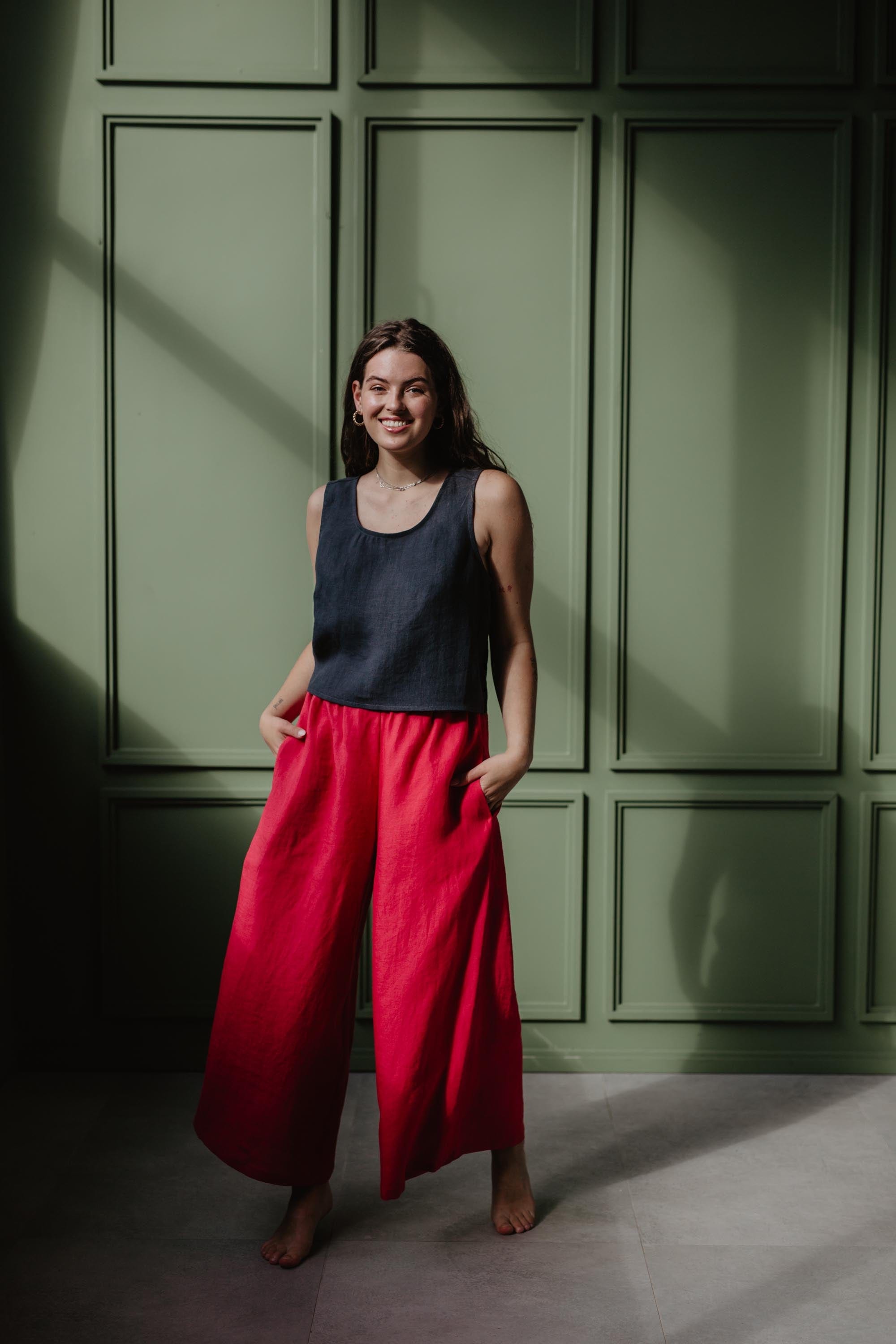 AmourLinen Linen bottom Wide linen pants ISABELLA ISABELLA wide linen pants | AmourLinen | Linen Clothing