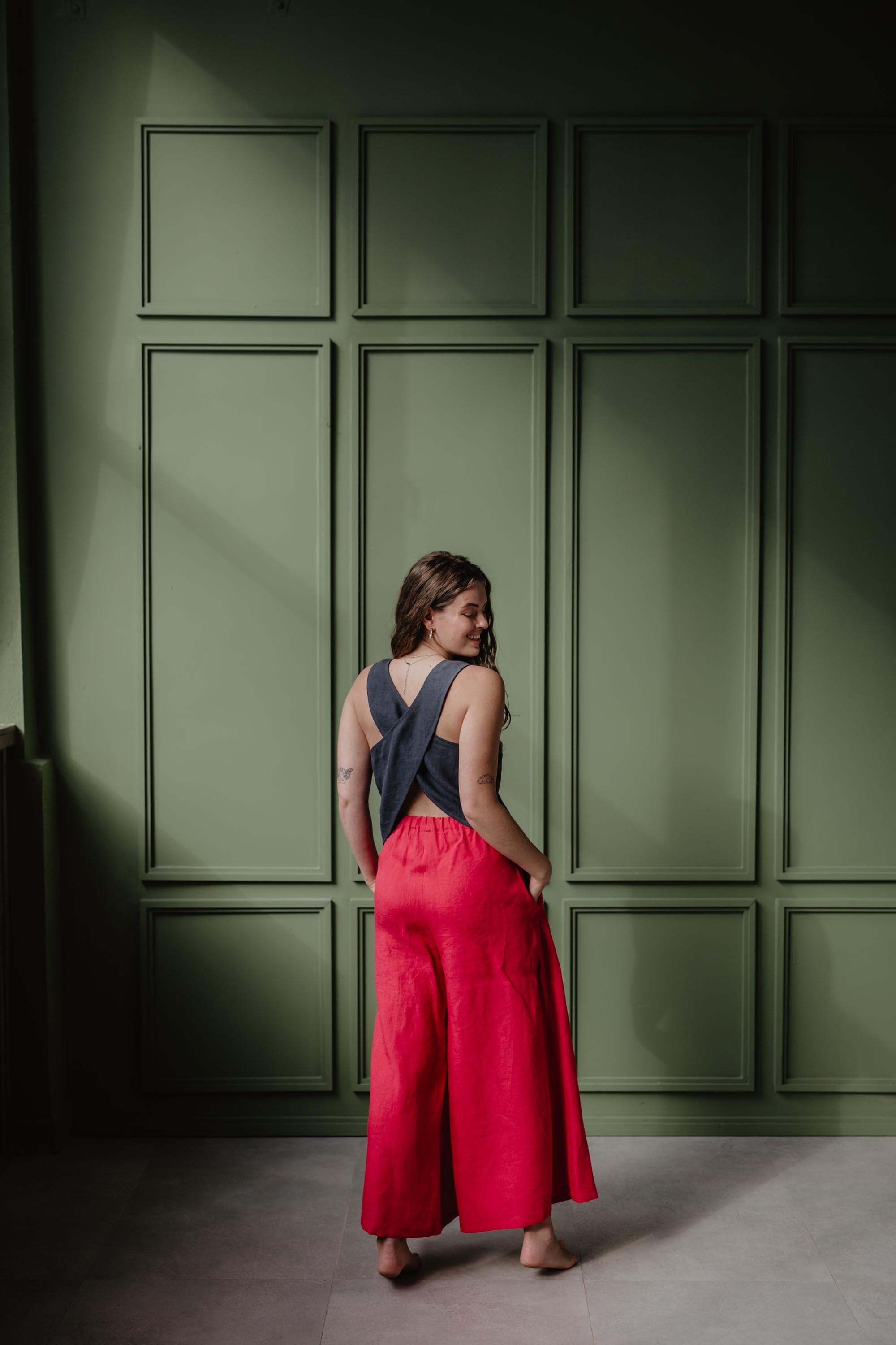 AmourLinen Linen bottom Wide linen pants ISABELLA ISABELLA wide linen pants | AmourLinen | Linen Clothing