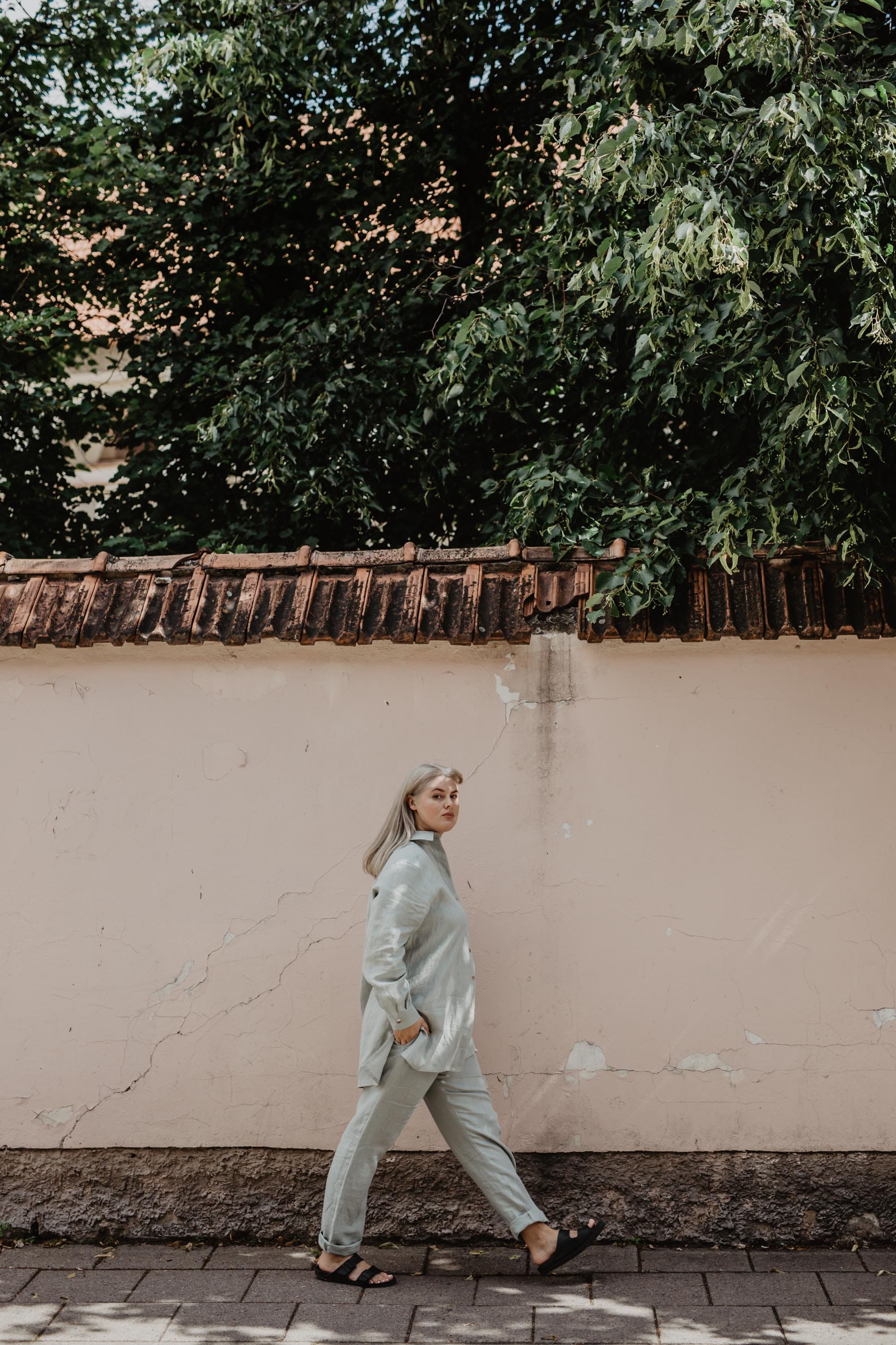 AmourLinen Linen tops Linen suit set Sahara Linen Shirt Women | AmourLinen | Linen Oversized Shirt With Buttons