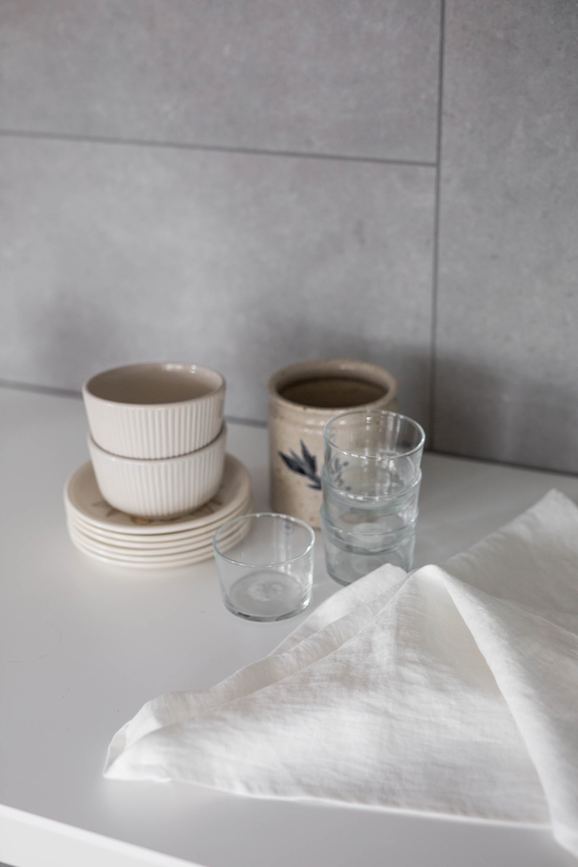 White Linen Tea Towel By AmourLInen