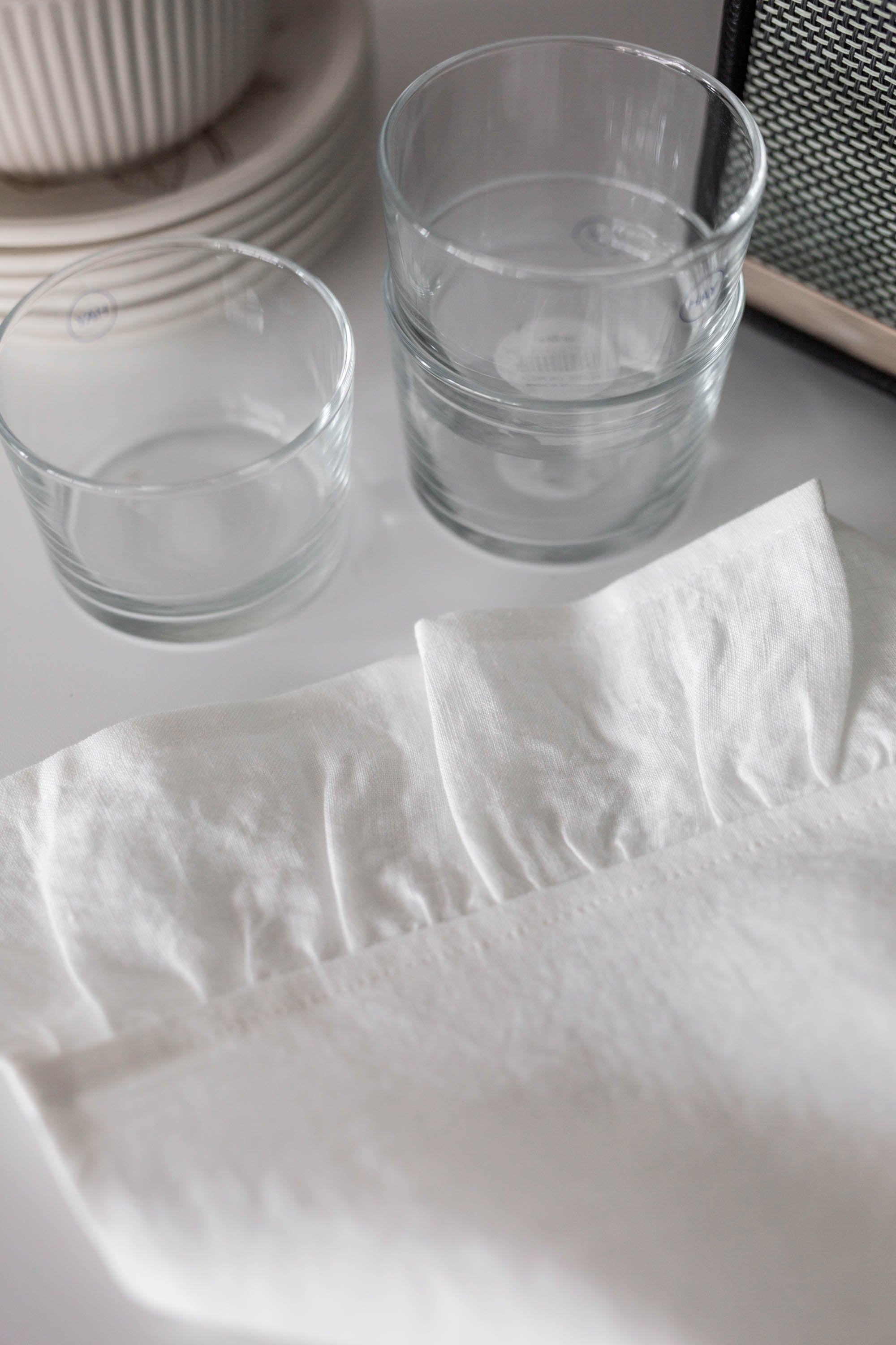 White Ruffled Linen Tea Towel By AmourLInen