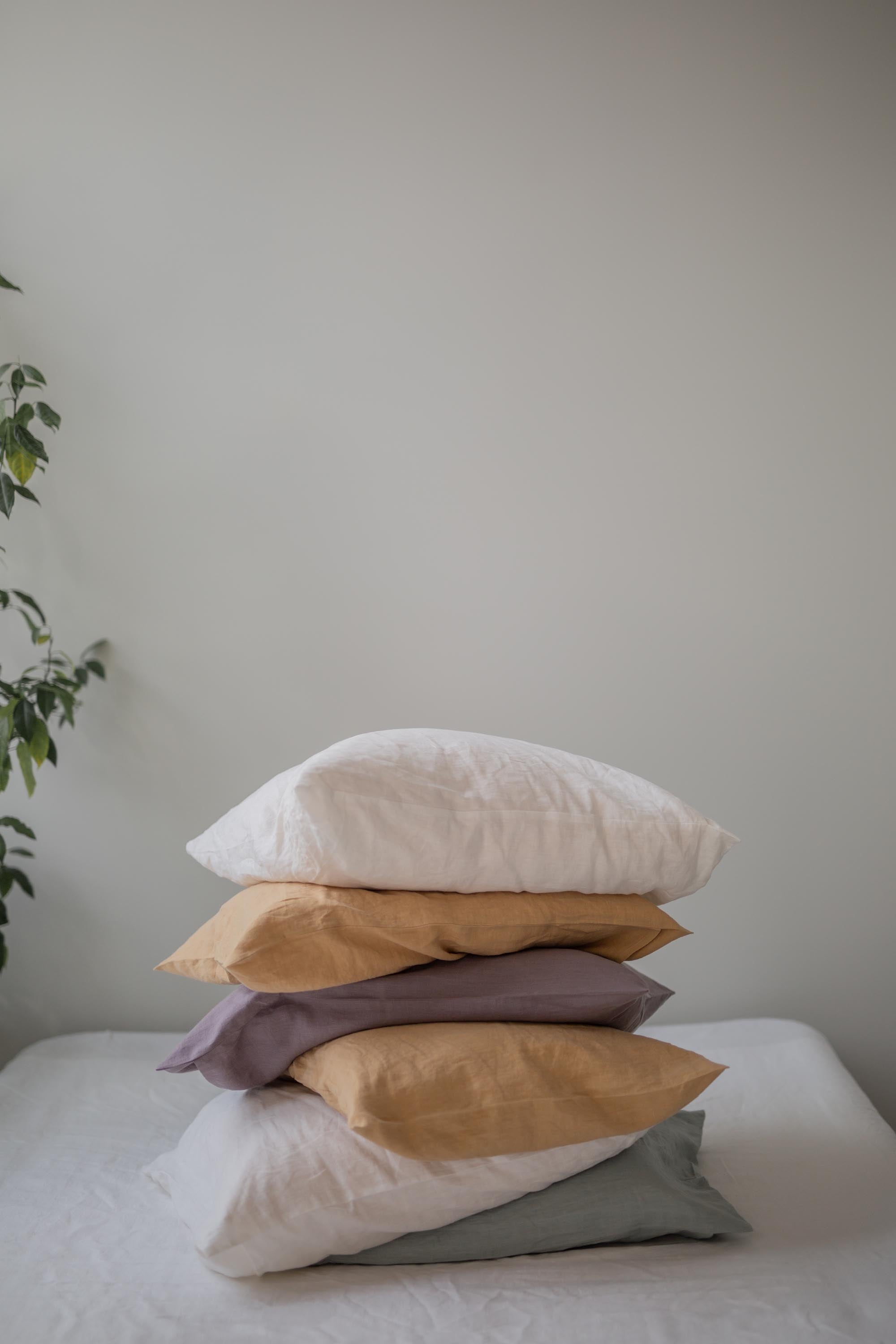 Stacked Linen Pillowcases By AmourLinen
