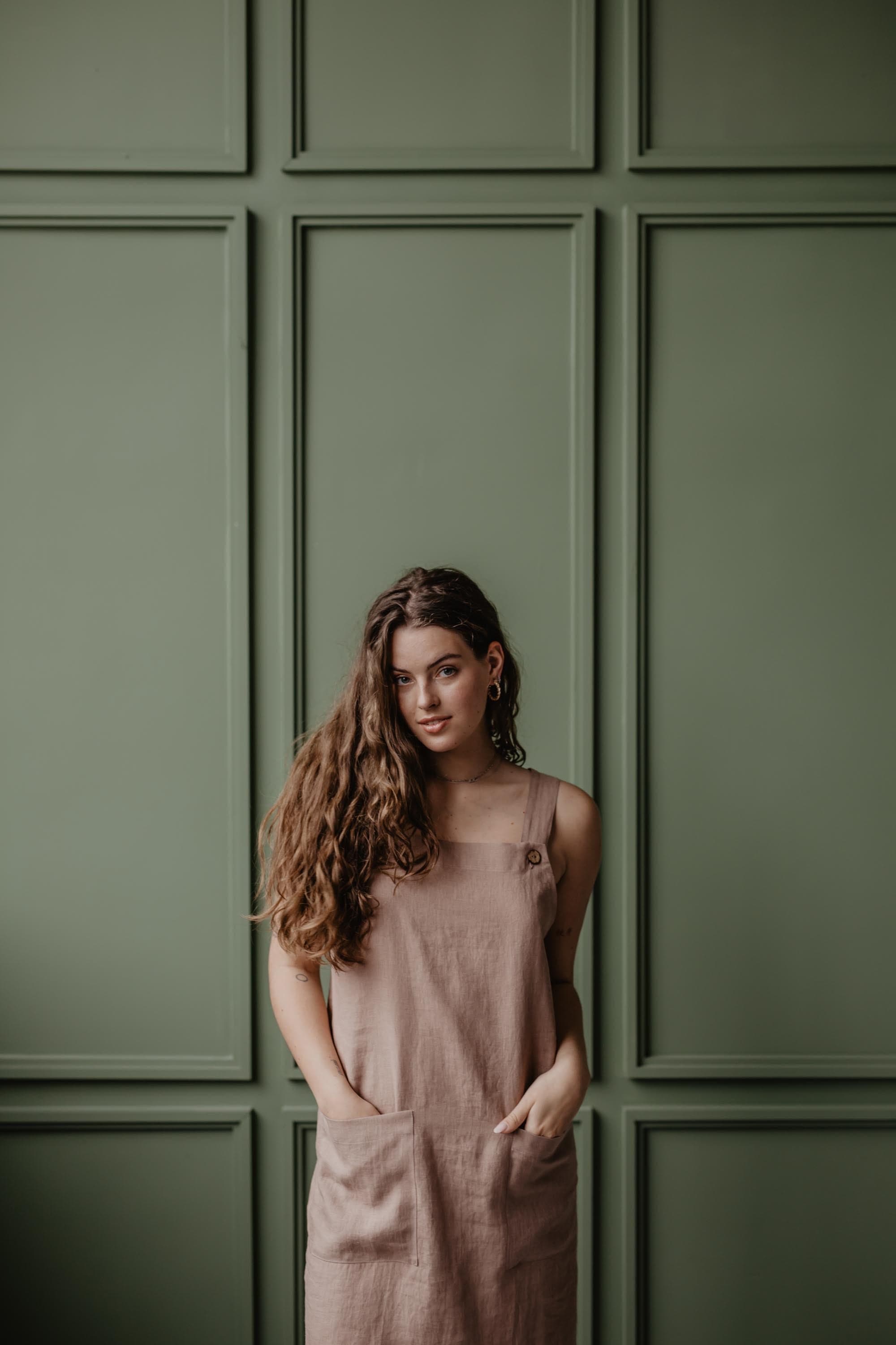 AmourLinen Linen dress Linen apron dress JADE Linen apron dress JADE | AmourLinen | Linen Clothing