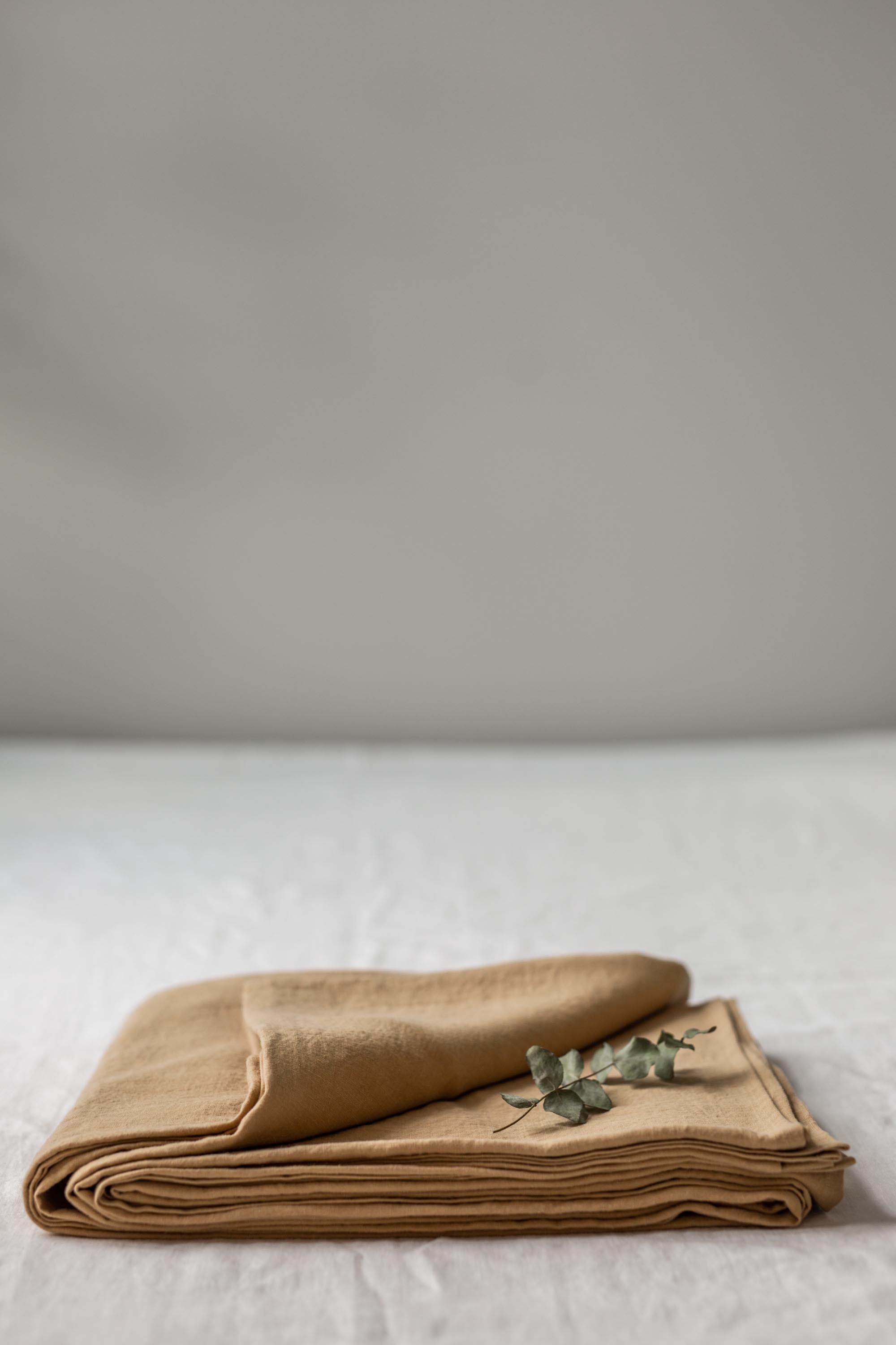 Linen Flat Sheet In Mustard By AmourLInen