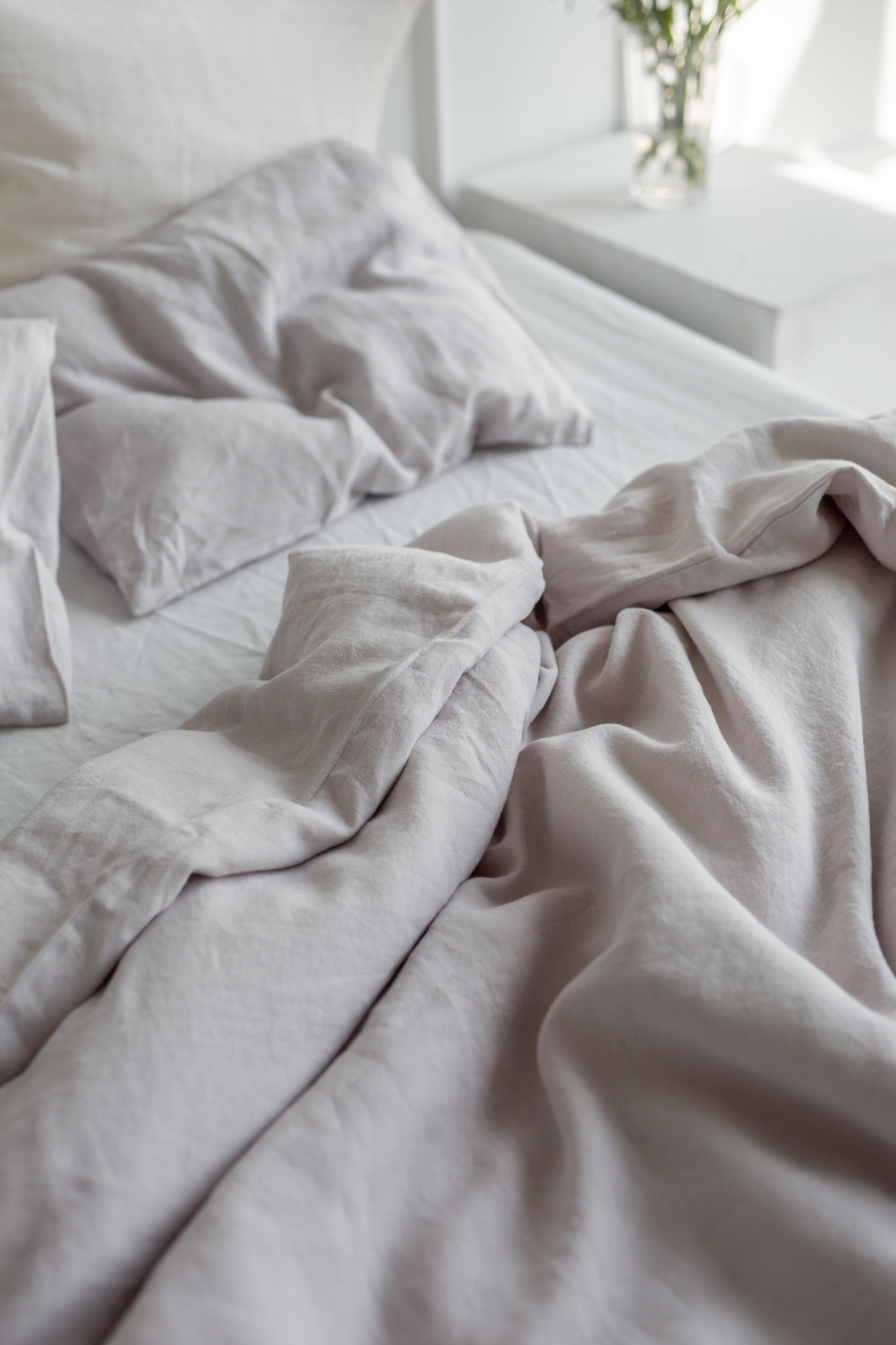 Undone Bed With Cream Linen Duvet Cover By AmourlInen