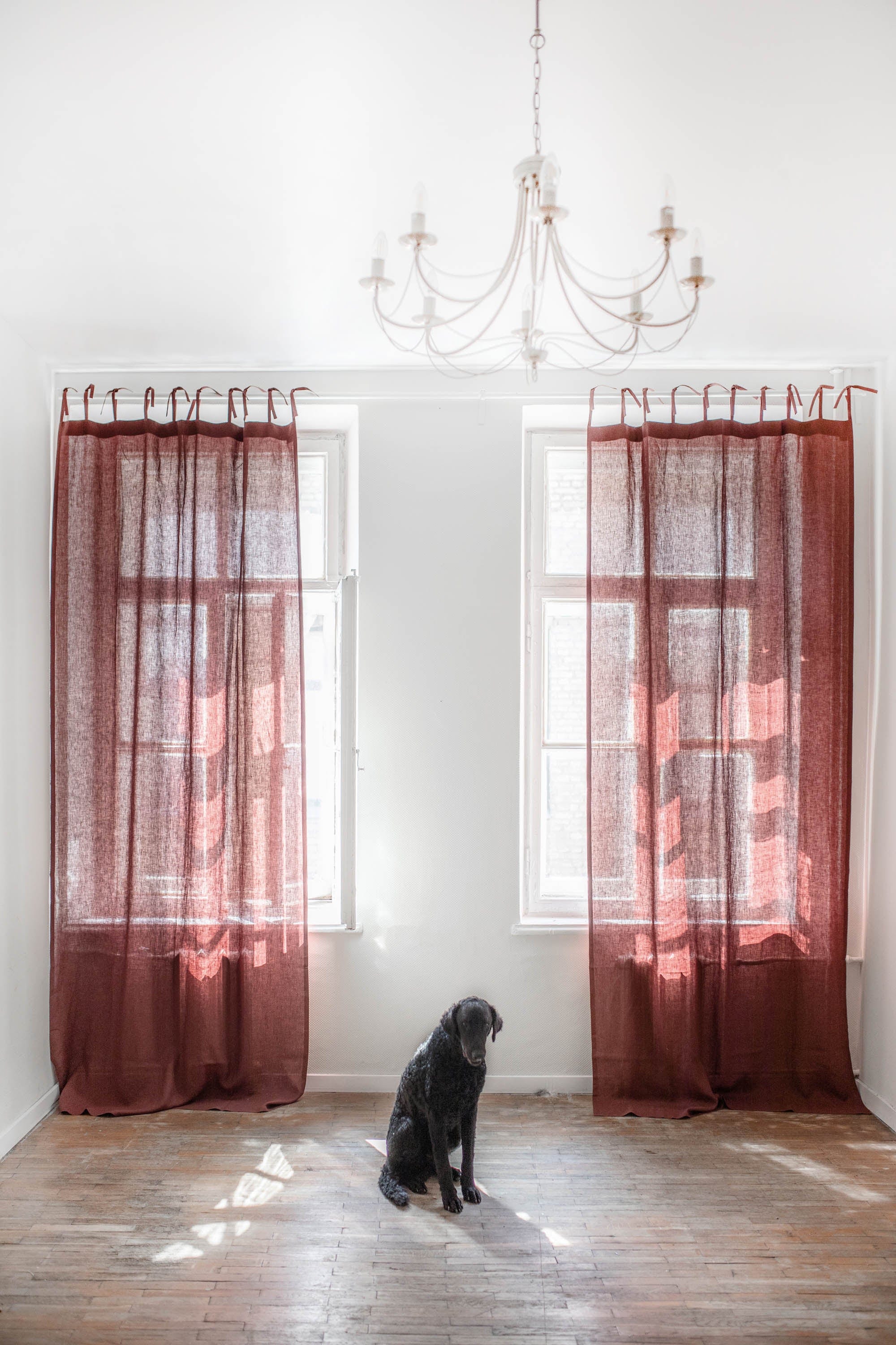 AmourLinen Linen curtains Tie top linen curtain Tie Top Linen Curtains | AmourLinen