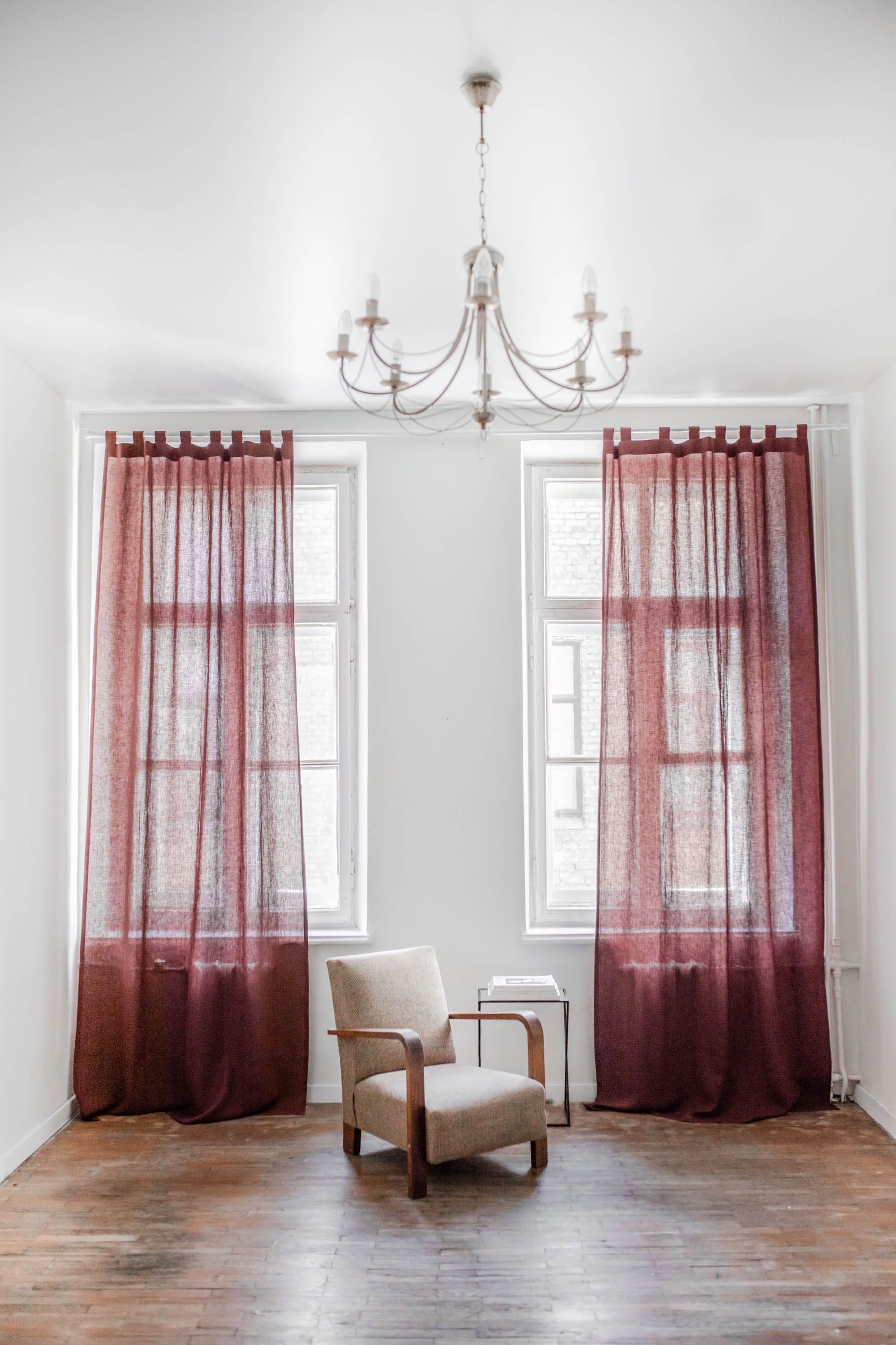 AmourLinen Linen curtains Tab top linen curtain Tap Top Linen Curtain | Tab Top Linen Drapes | AmourLinen