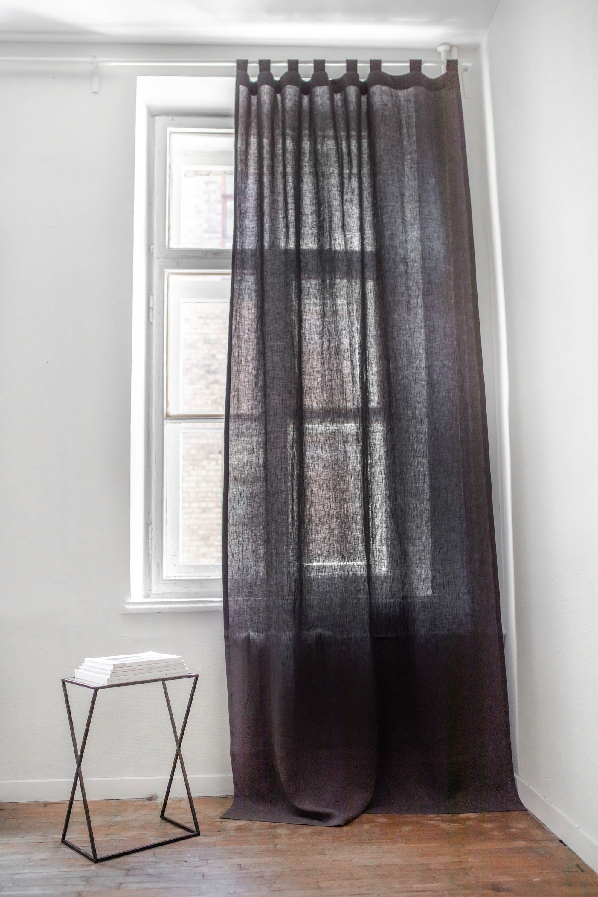 AmourLinen Linen curtains Tab top linen curtain Tap Top Linen Curtain | Tab Top Linen Drapes | AmourLinen