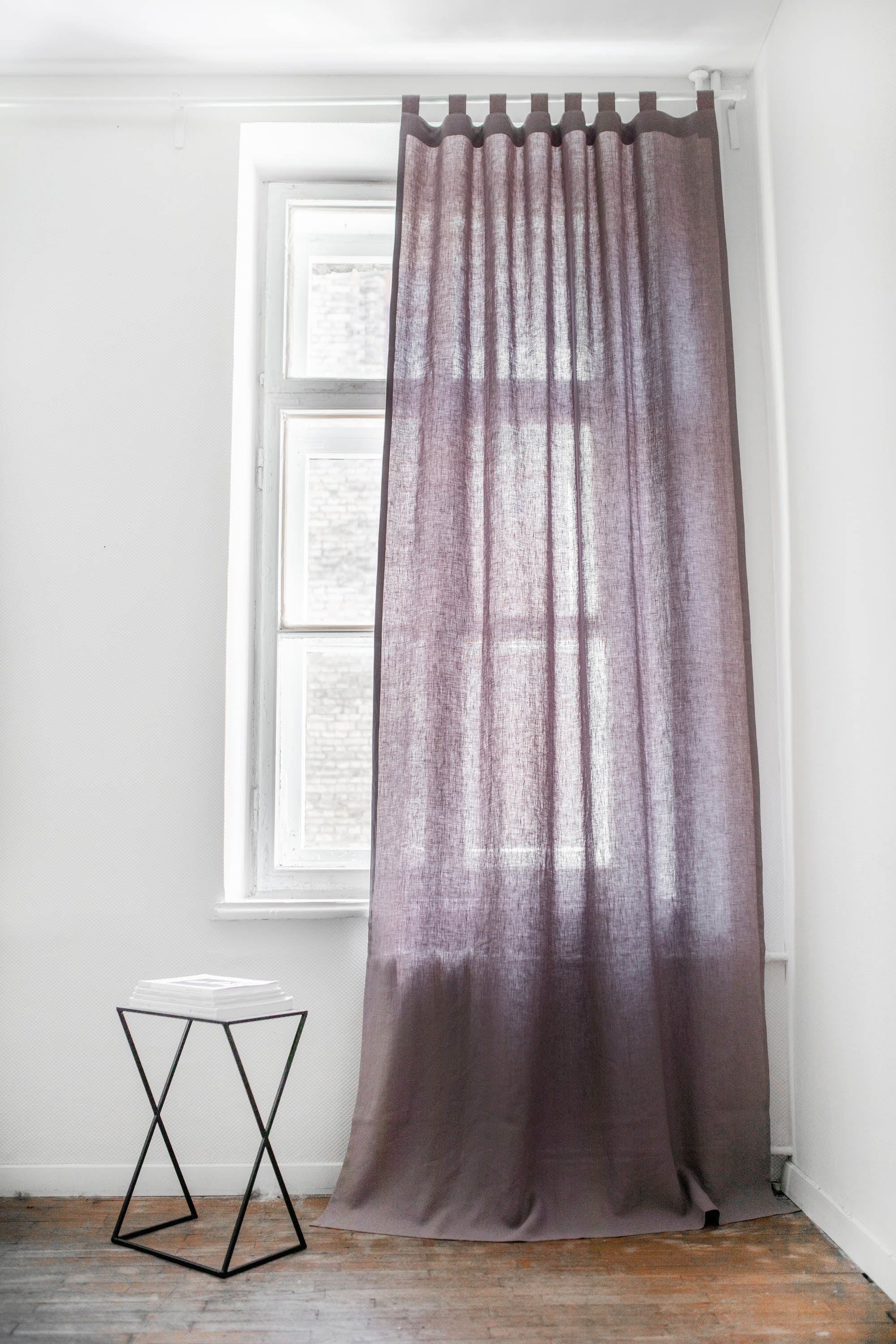 AmourLinen Linen curtains Tab top linen curtain Tap Top Linen Curtain | Tab Top Linen Drapes | AmourLinen