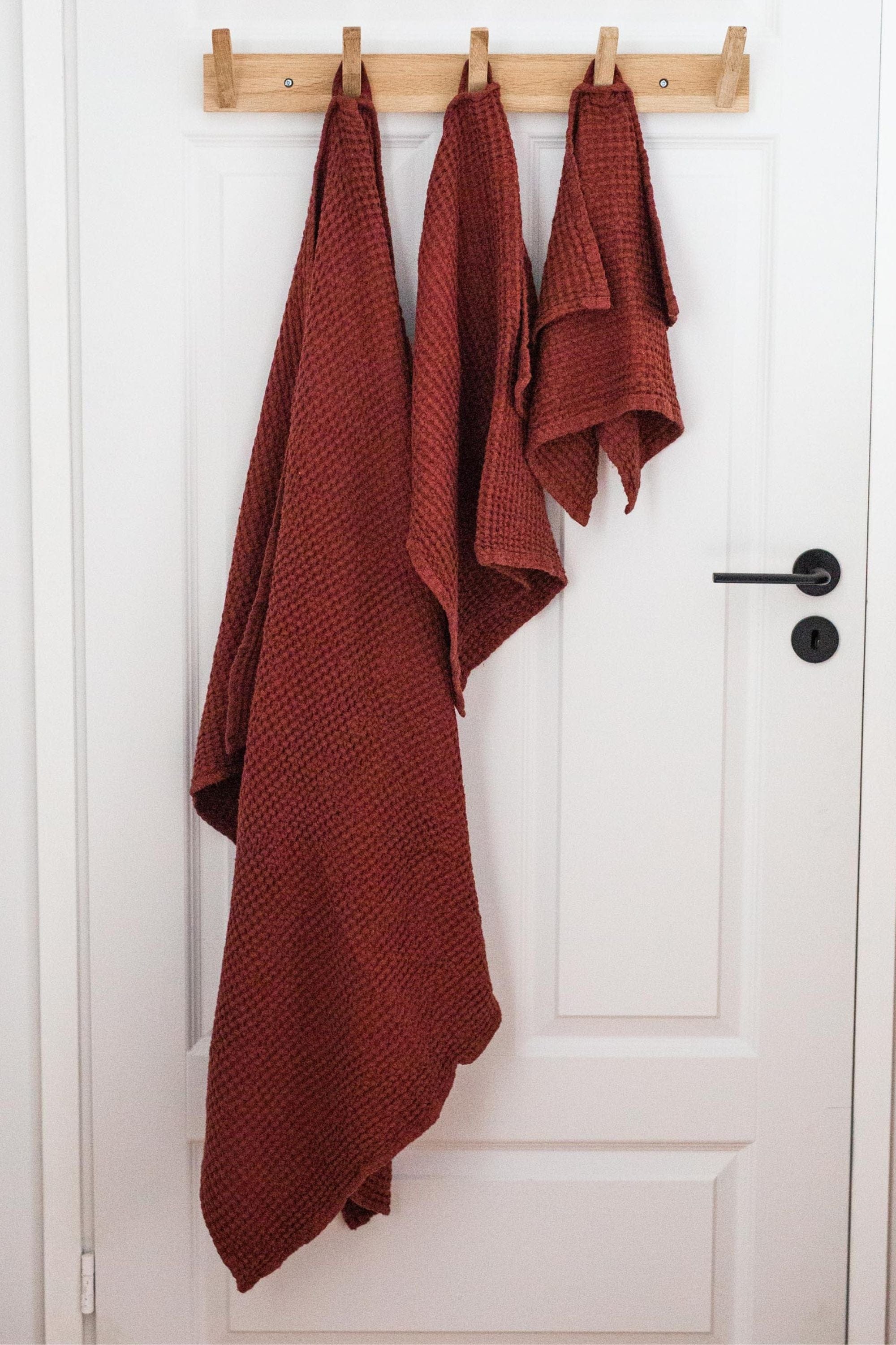 AmourLinen Linen waffle towel Linen waffle towel set Linen Waffle Towel Set | AmourLinen | White