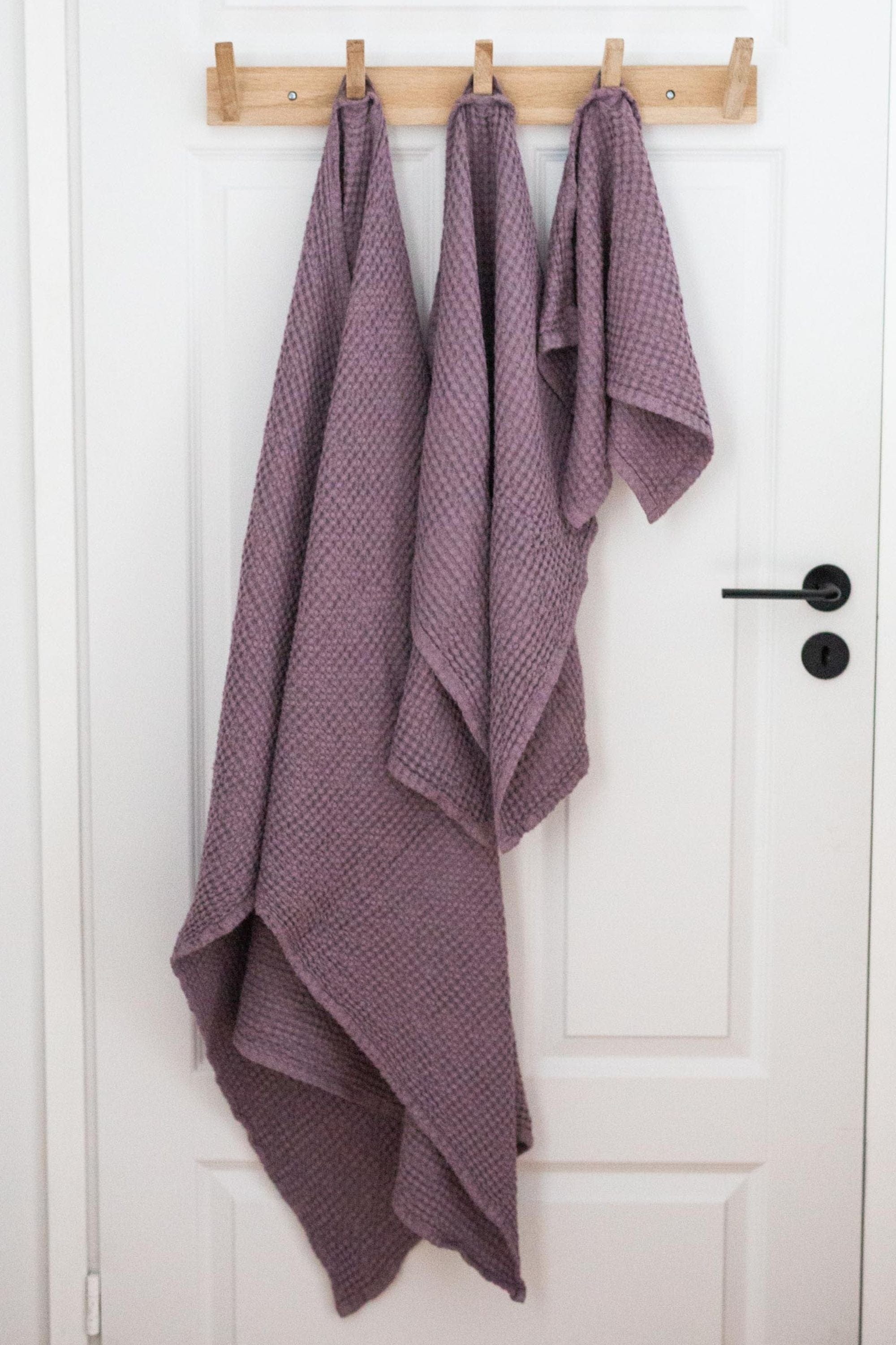 AmourLinen Linen waffle towel Linen waffle towel set Linen Waffle Towel Set | AmourLinen | White