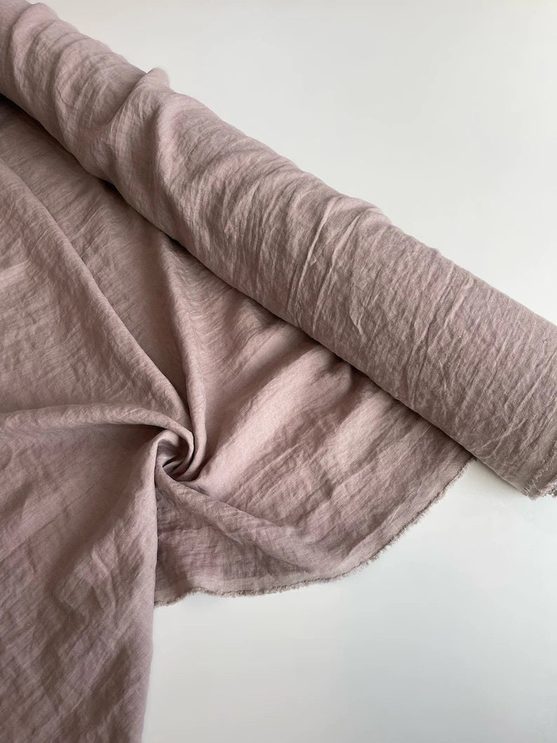 Rosy Brown Linen Fabric By AmourlInen