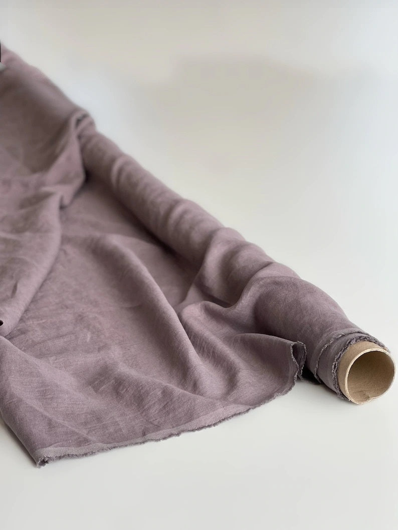 Dusty Lavender Linen Fabric By AmourlInen