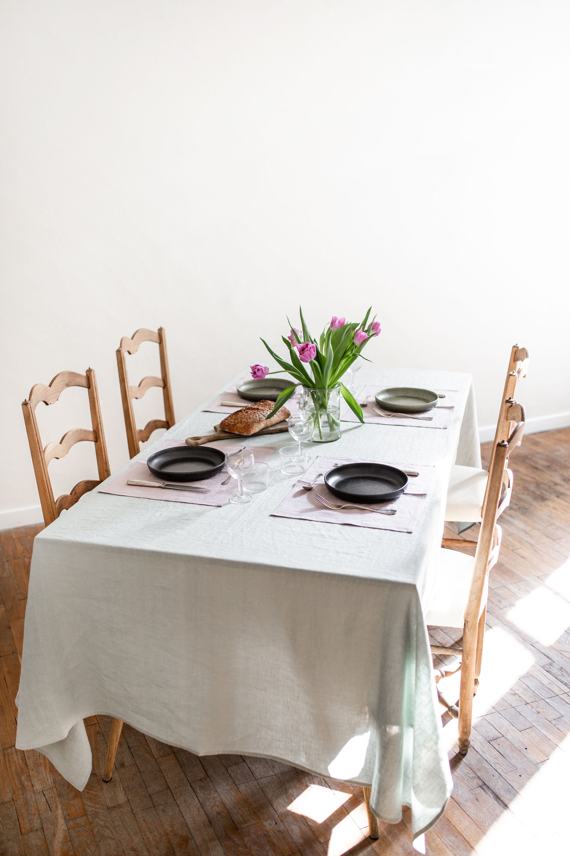 Linen tablecloth - 92x92" / 235x235 cm/ Sage Green