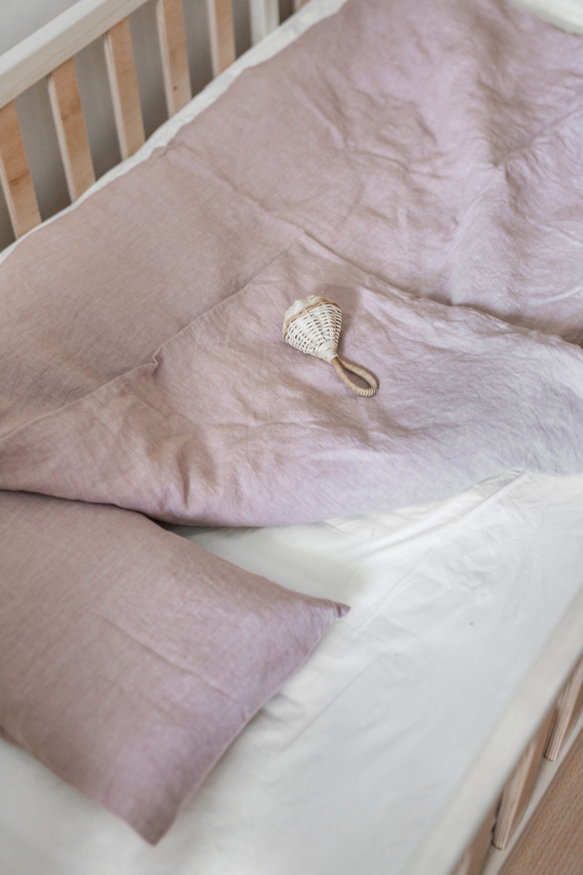 AmourLinen Linen bedding set Baby / Dusty Rose Linen baby bedding in Dusty Rose Linen baby bedding in Dusty Rose