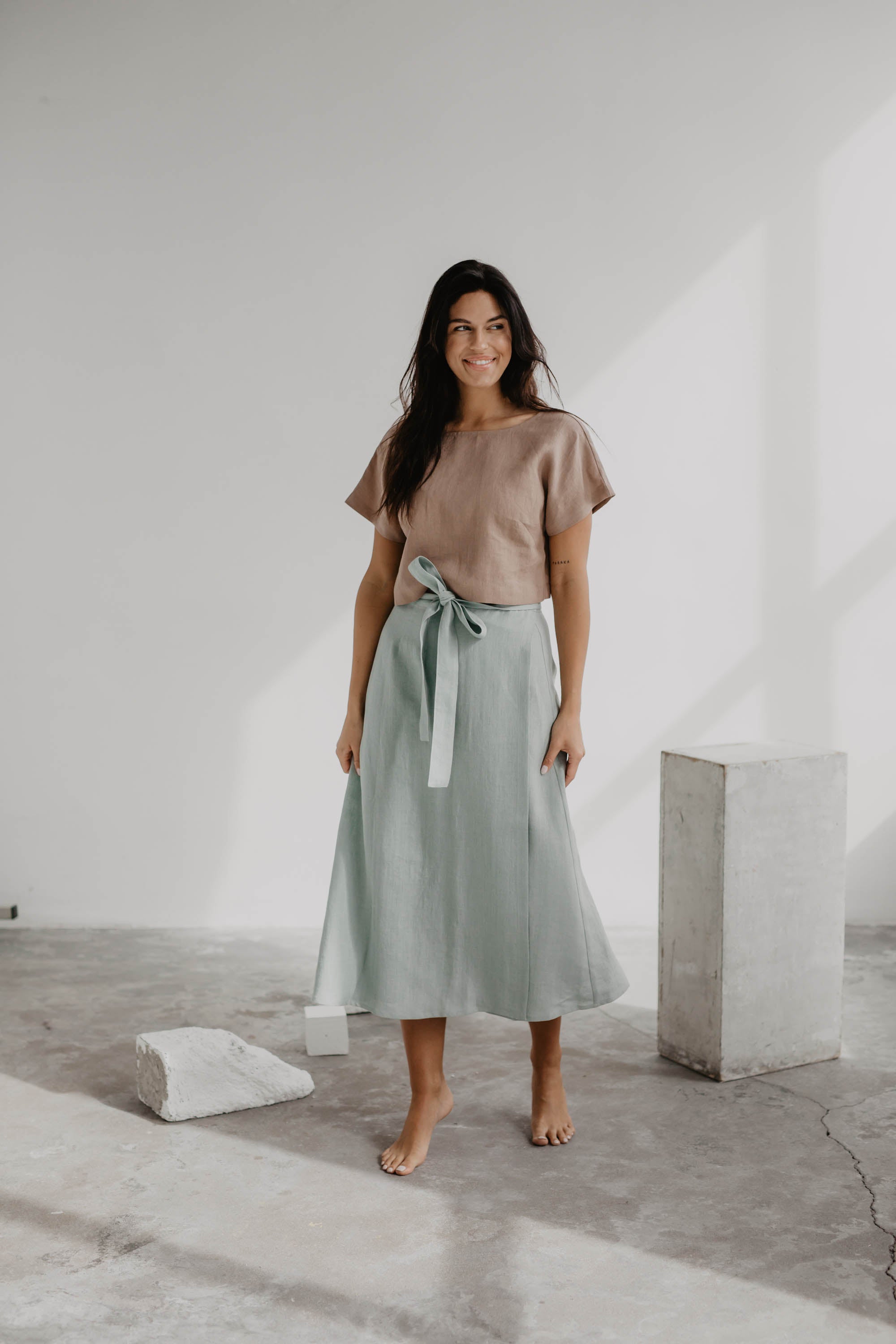 Linen wrap skirt IRIS AmourLinen Linen Clothing