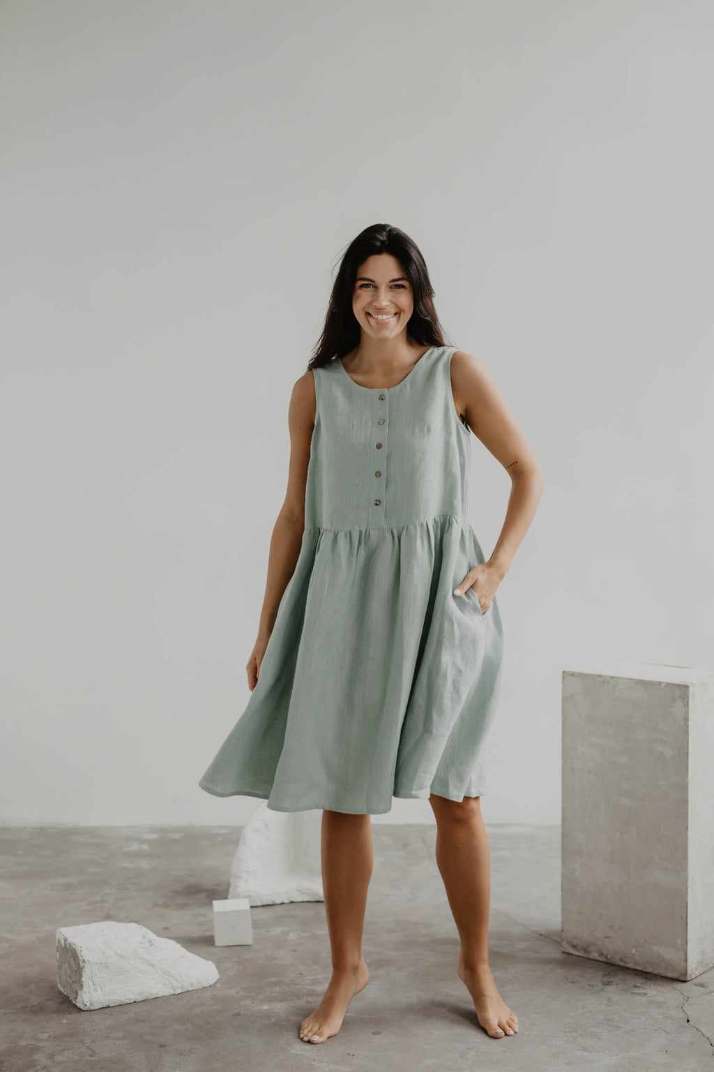 Lapland mid-length linen dress