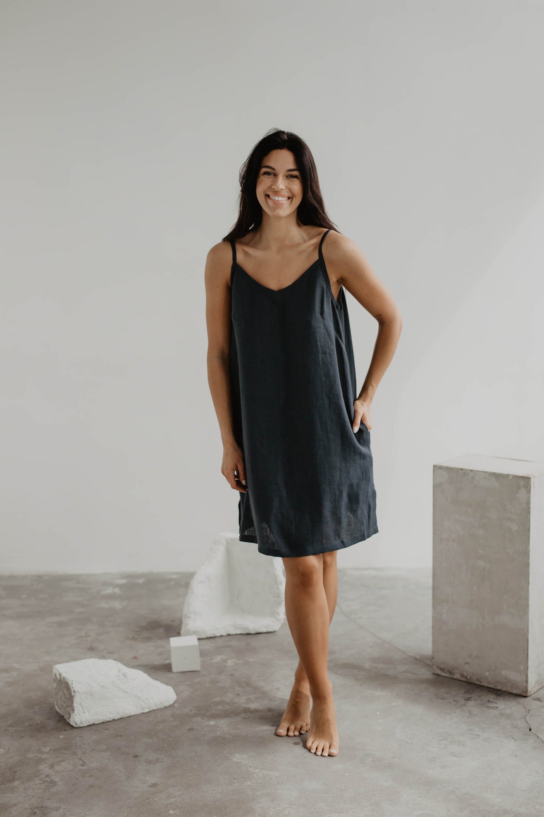 Linen slip dress ZOE | AmourLinen | Linen Clothing
