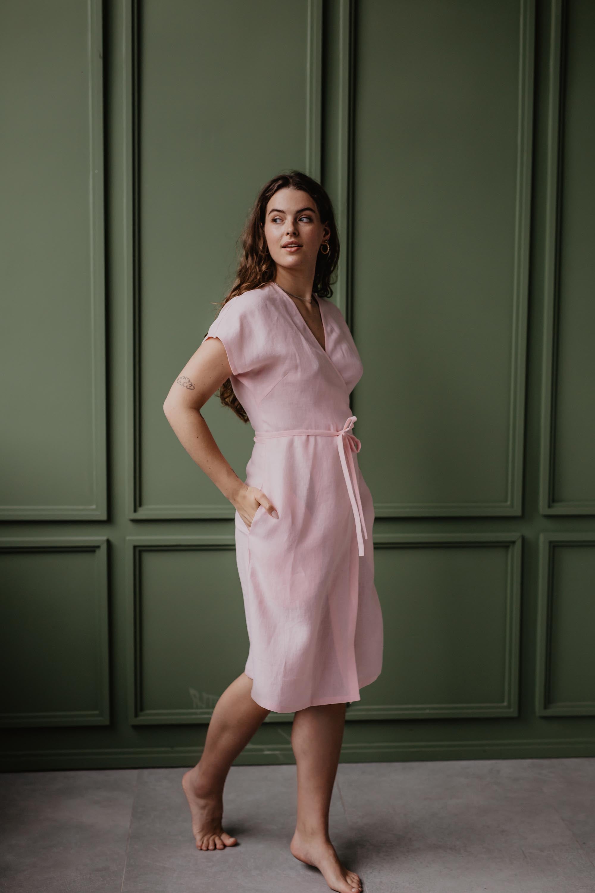 Linen dress OLIVIA in Cotton Candy size 1  | sale