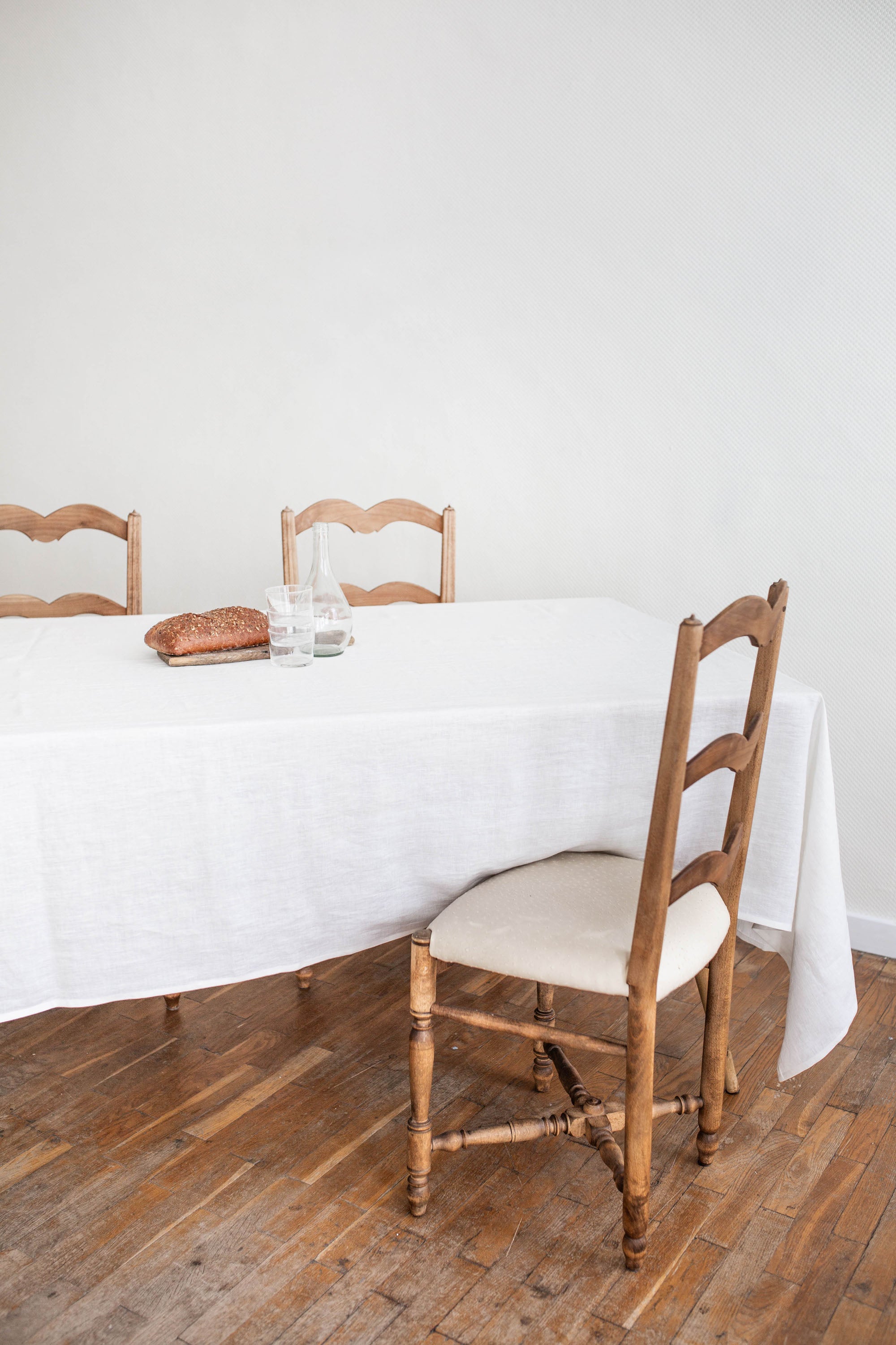 Linen tablecloth - 39x39" / 100x100 cm/ White