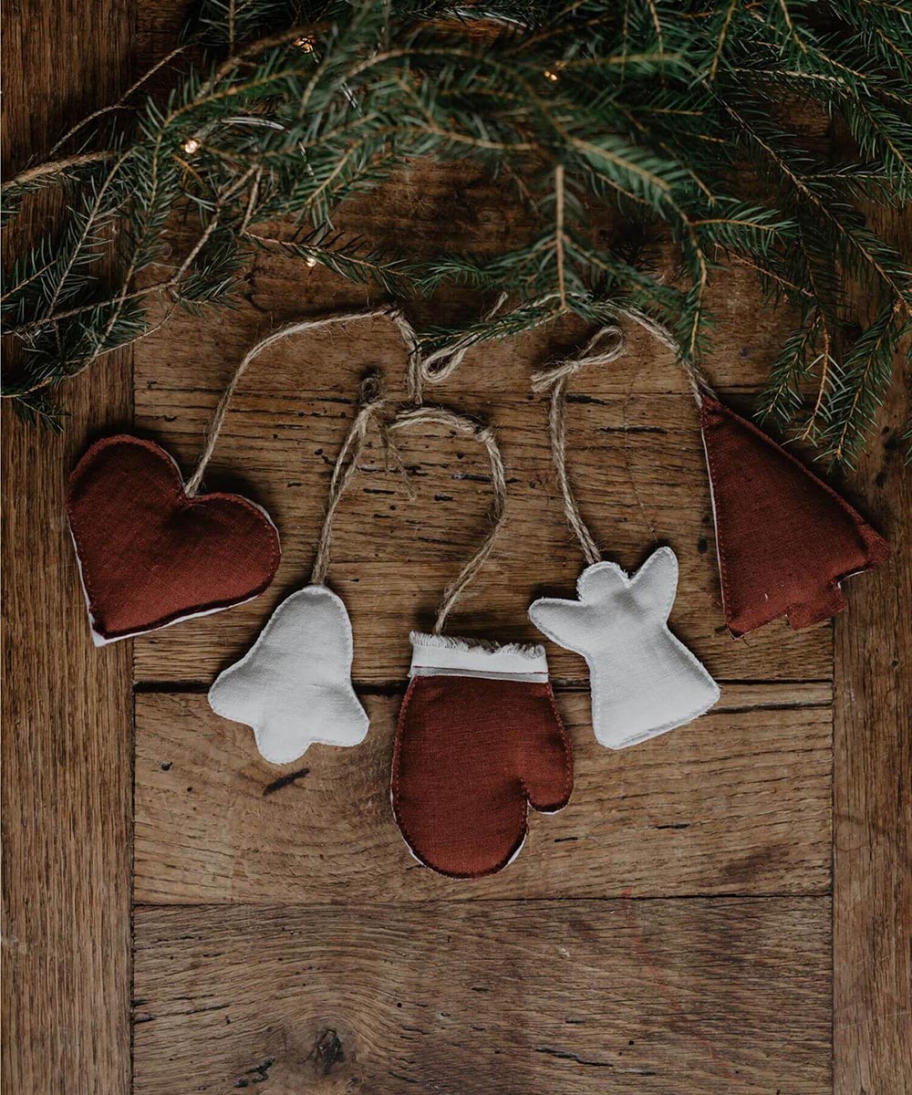 Sustainable Linen Christmas Tree Decorations