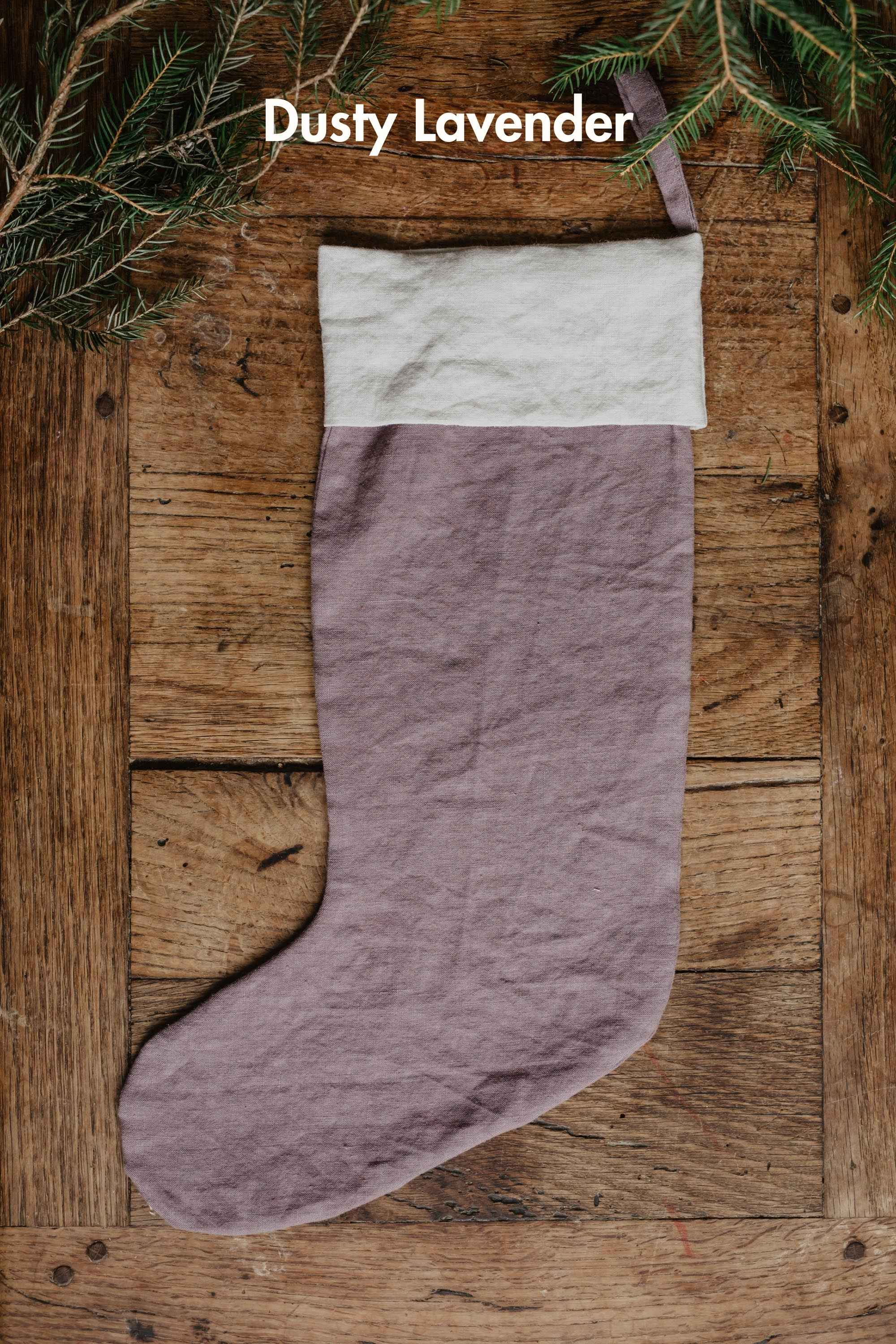 Linen Christmas stocking