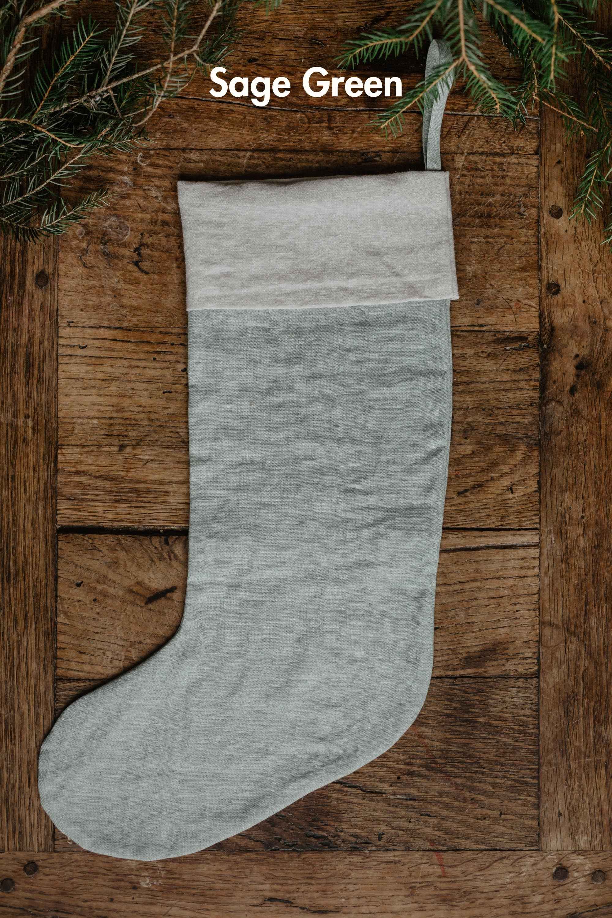 Linen Christmas stocking