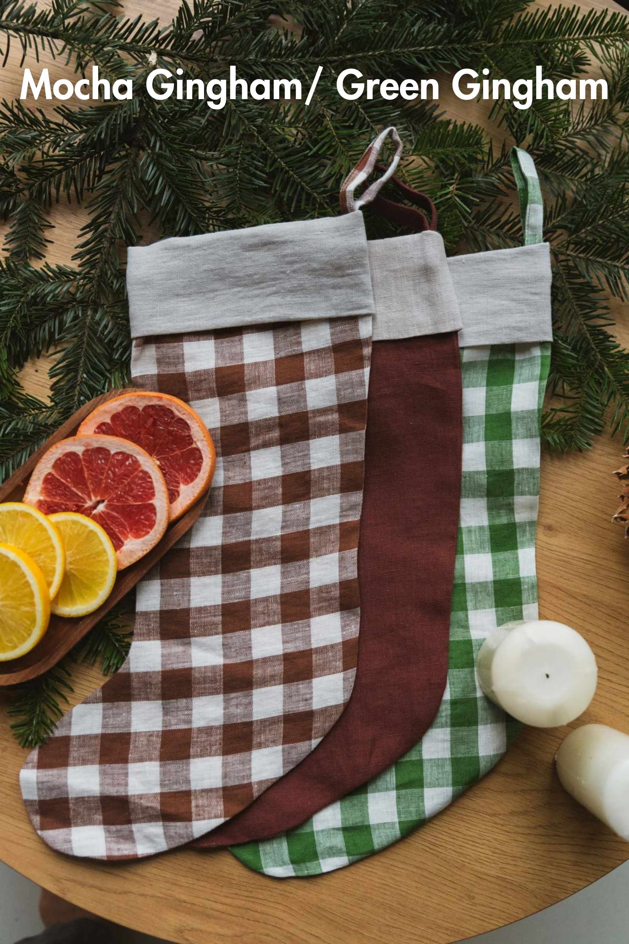 Linen Christmas stocking