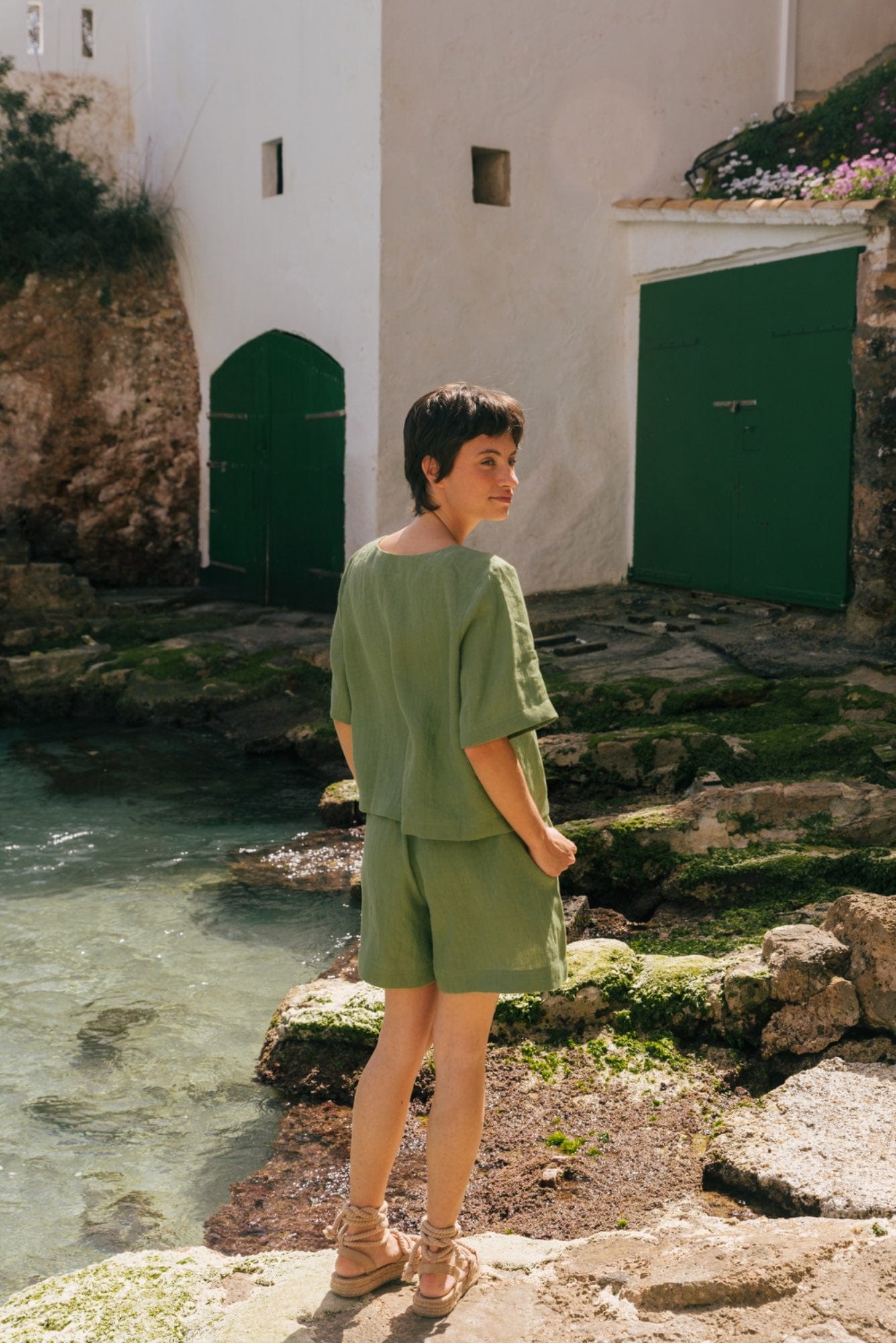 AmourLinen Linen dress Betty classic linen shorts Betty classic linen shorts