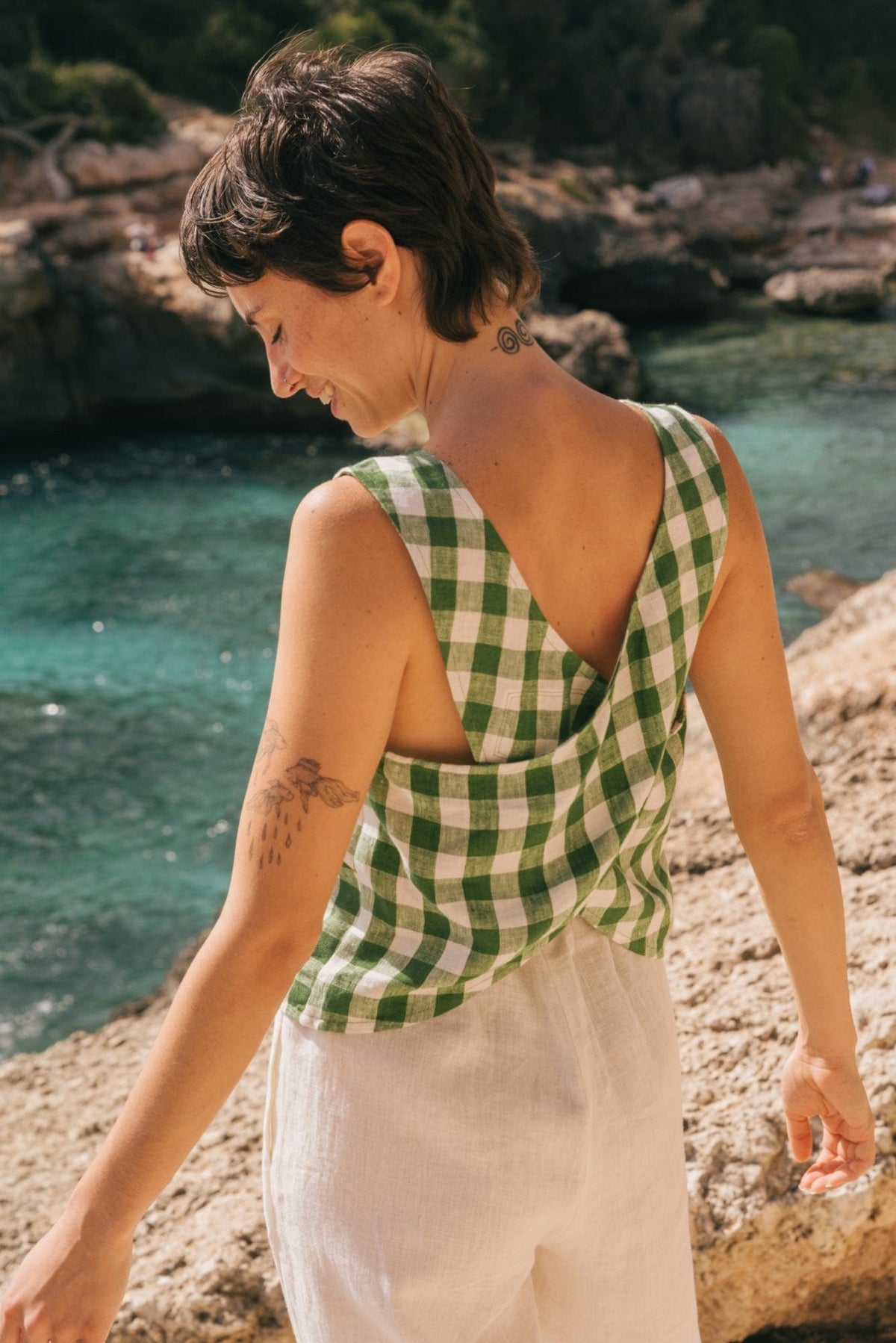 Ella pinafore linen top