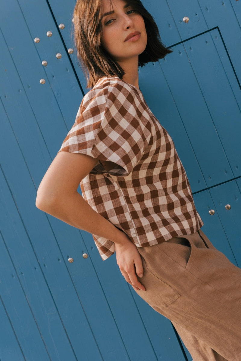 Layers Of Love Linen Overlay Top - Mocha