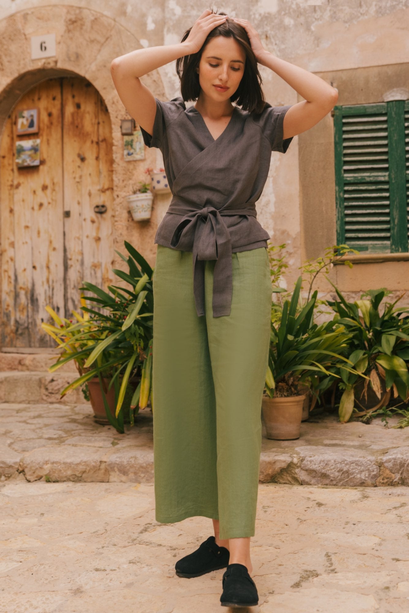 Linen pants Tokyo XXL Matcha Green