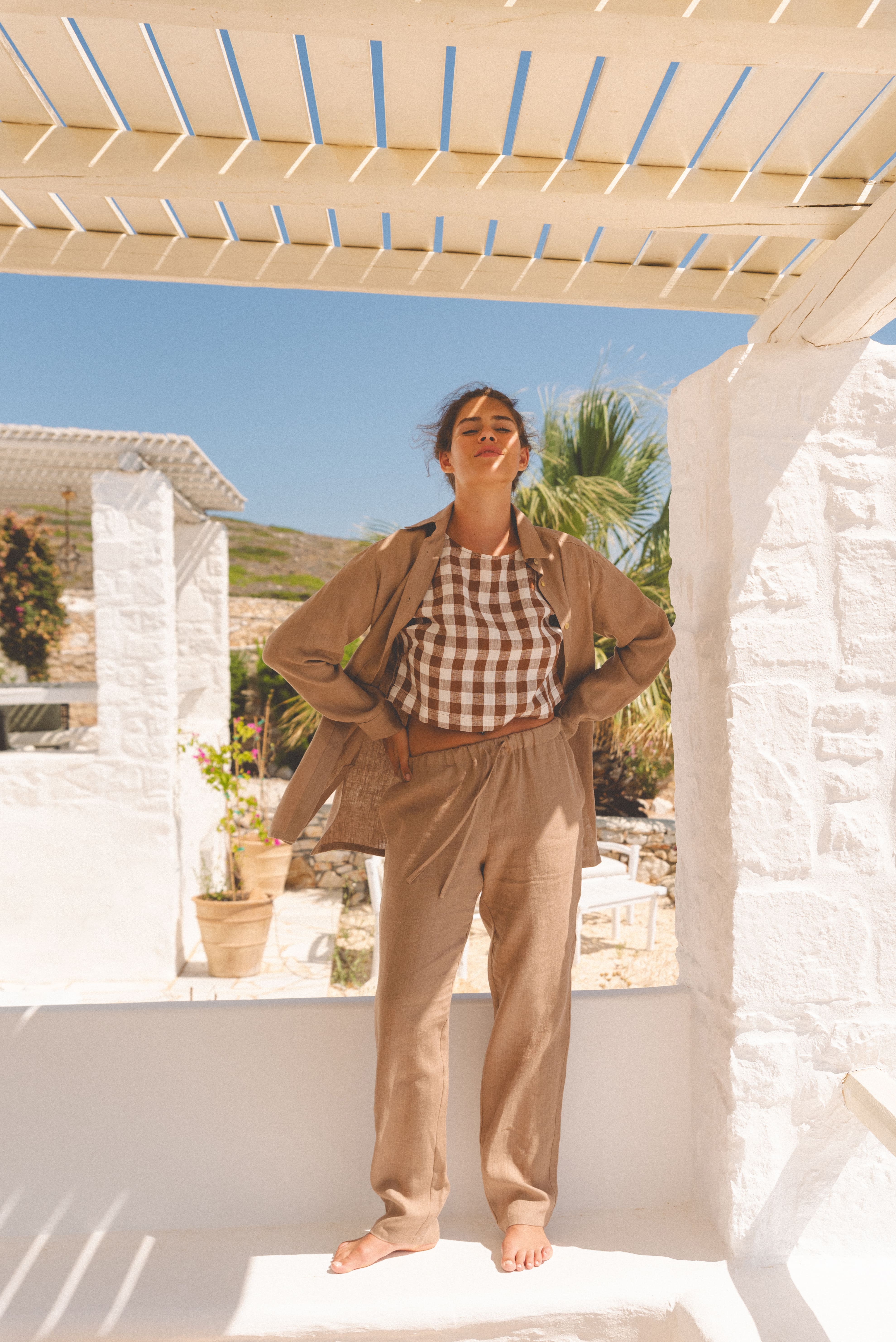 AmourLinen Linen tops S / Rosy Brown Linen oversized shirt Marrakesh S Rosy Brown Linen oversized shirt Marrakesh S Rosy Brown