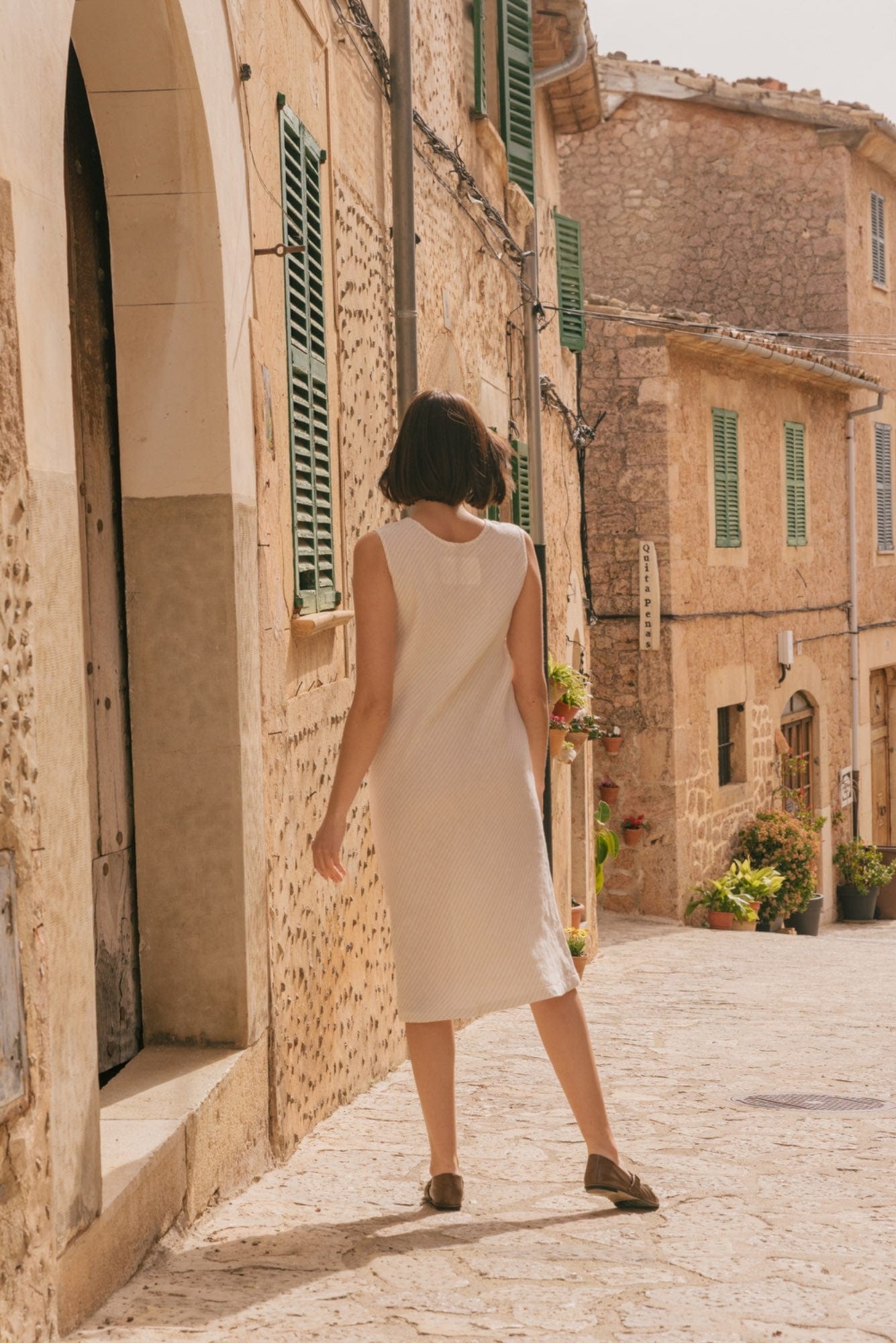 AmourLinen Linen dress M / Striped Ines slip midi linen dress M Striped Ines slip midi linen dress M Striped