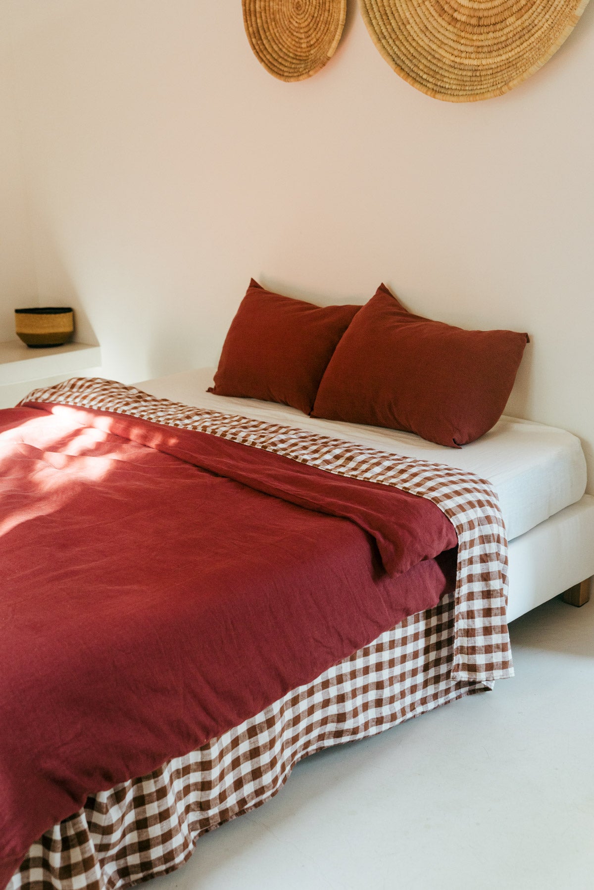 Linen pillowcase in Terracotta