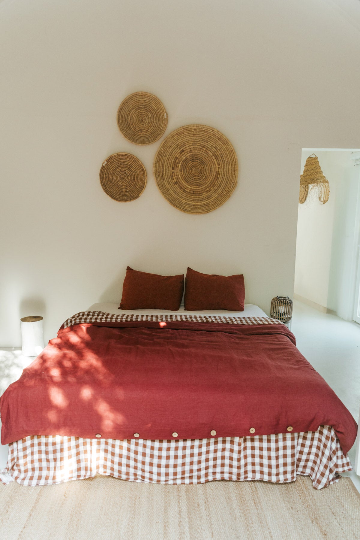 Linen bedding set in Terracotta