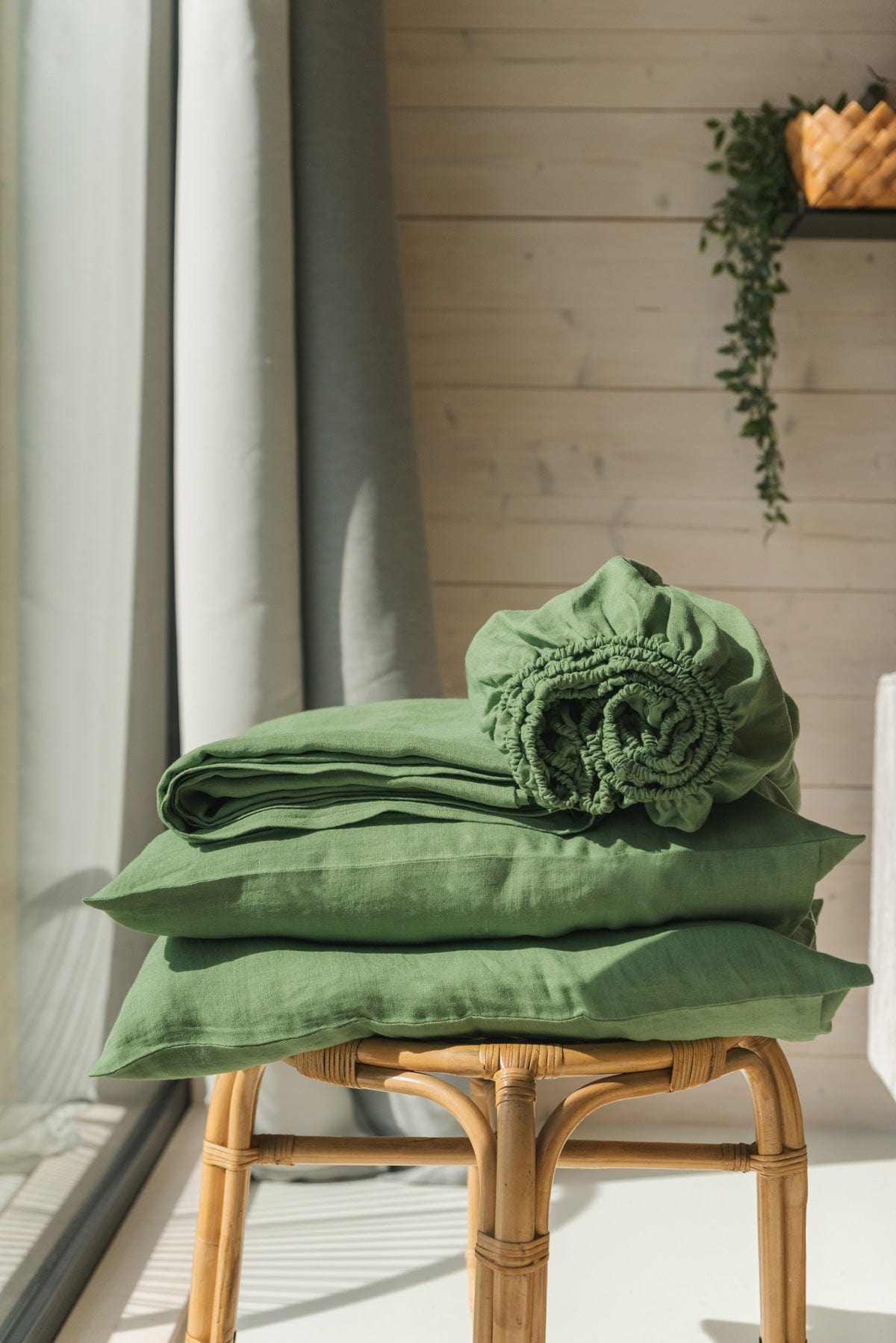 AmourLinen Linen sheets set Linen sheets set in Matcha Green Linen sheets set in Matcha Green