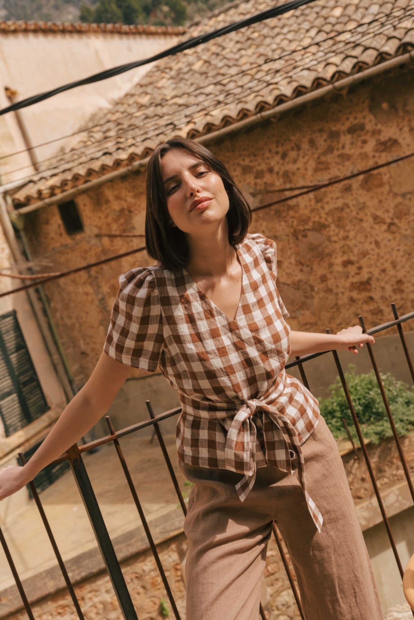 Elisa linen wrap top | ARCHIVE SALE