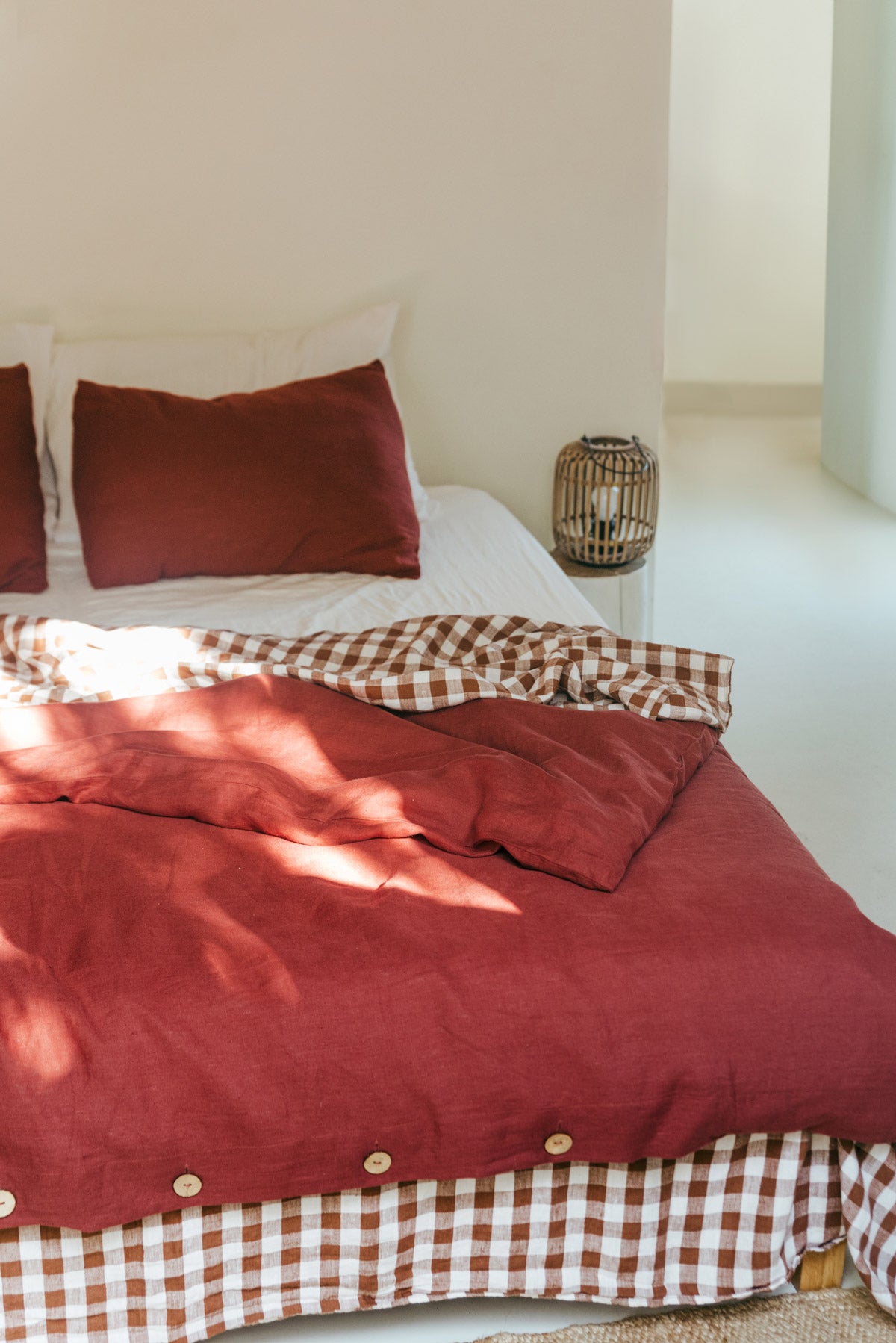 Linen sheets set in Terracotta