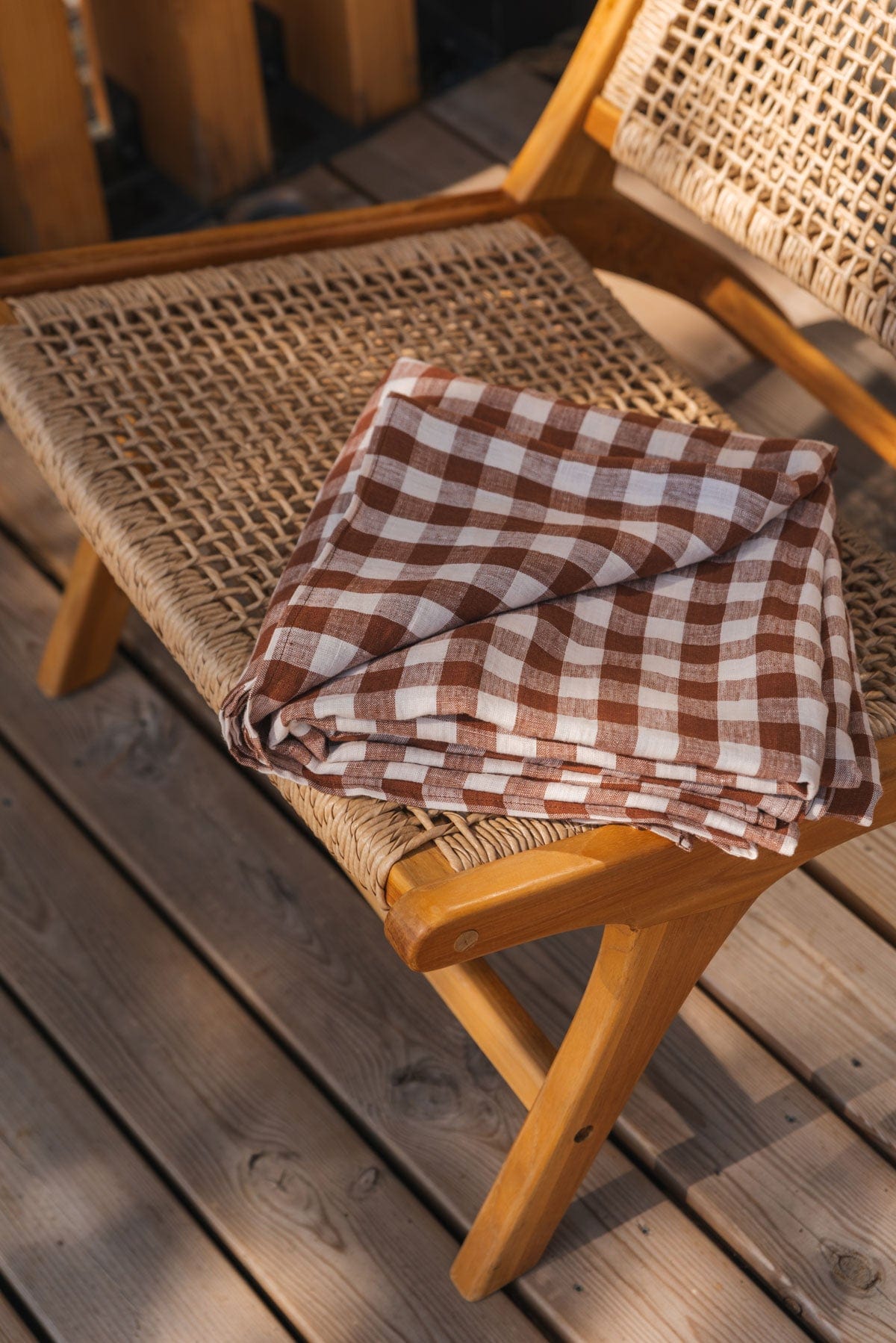 AmourLinen Linen flat sheet Linen flat sheet in Mocha Gingham Linen falt sheet in Charcoal