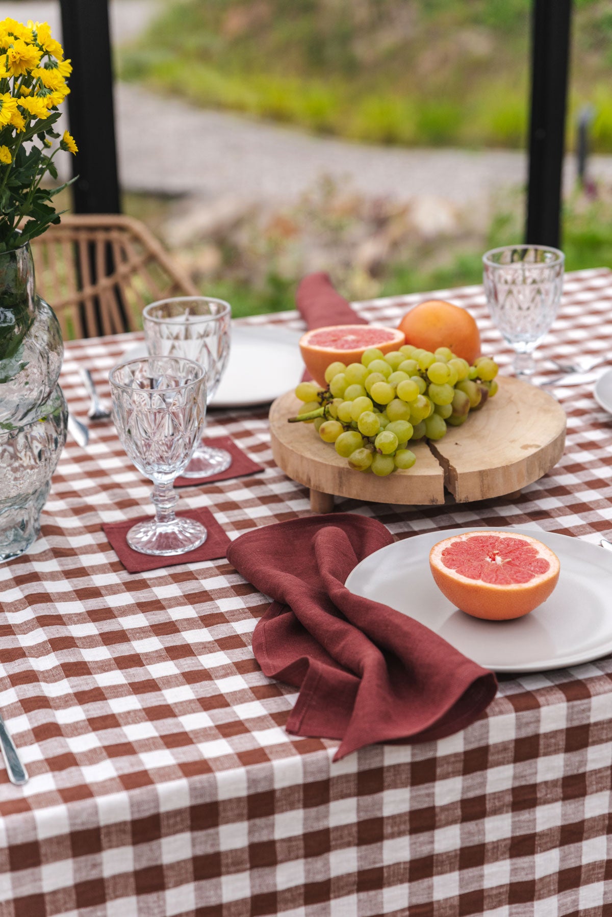 Linen placemats set of 2 in Terracotta