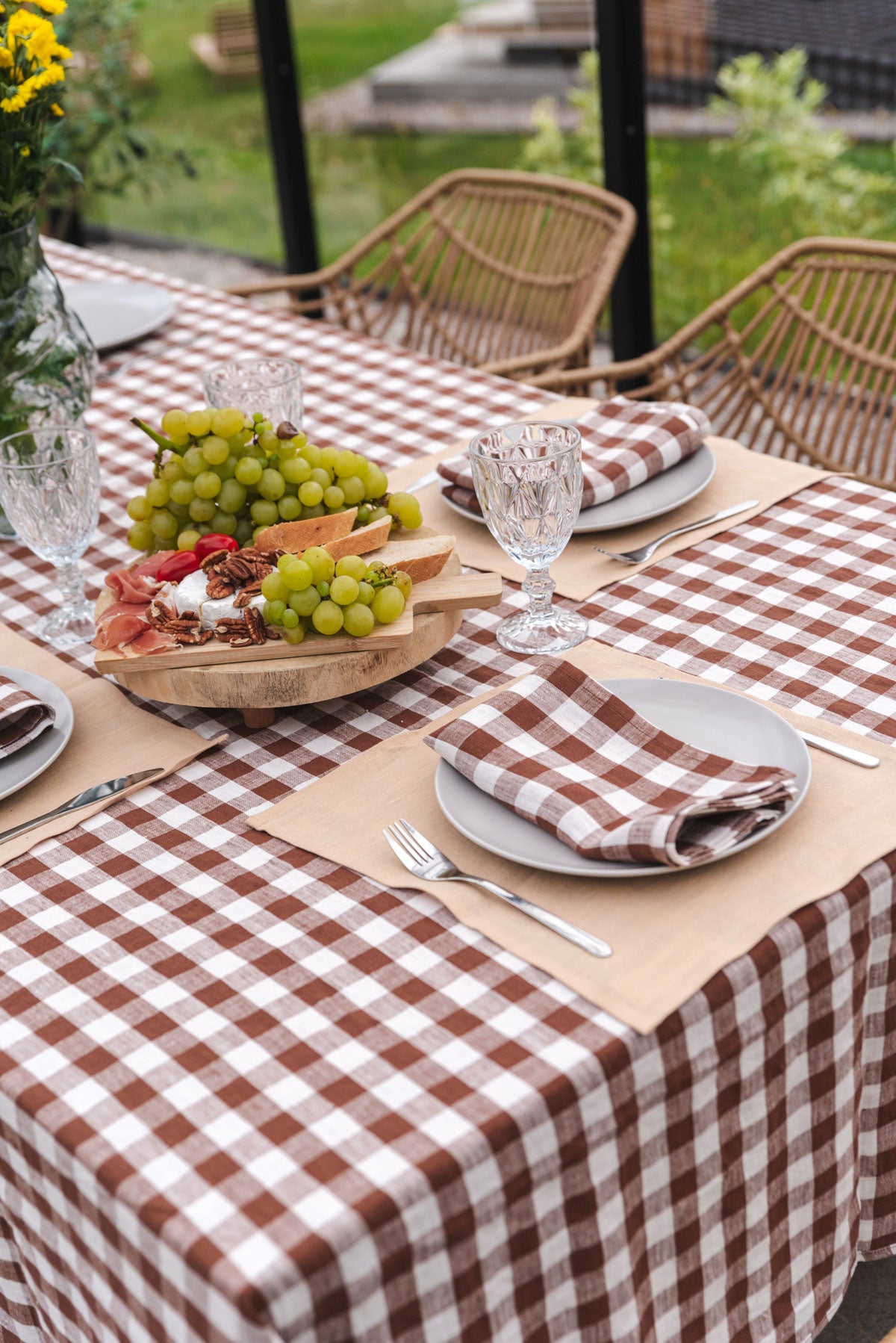 Linen placemats set of 2 in Mustard