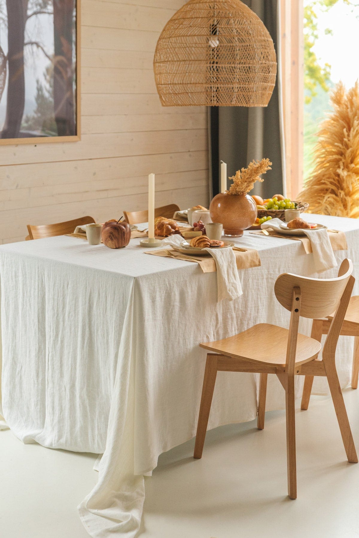 AmourLinen Linen tablecloth Linen tablecloth in White Linen Tablecloth in White | AmourLinen | White