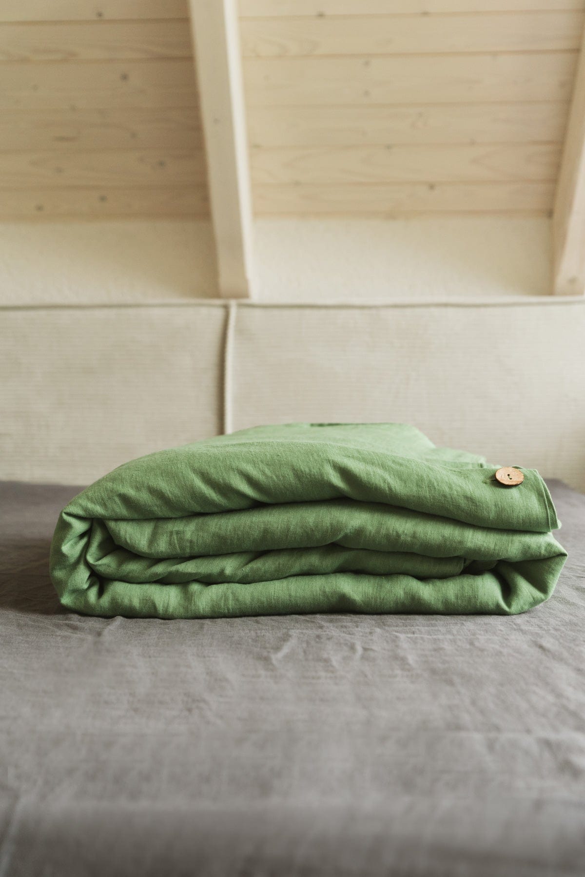 AmourLinen Linen duvet cover Linen duvet cover in Matcha Green Matcha Green linen duvet cover | AmourLinen