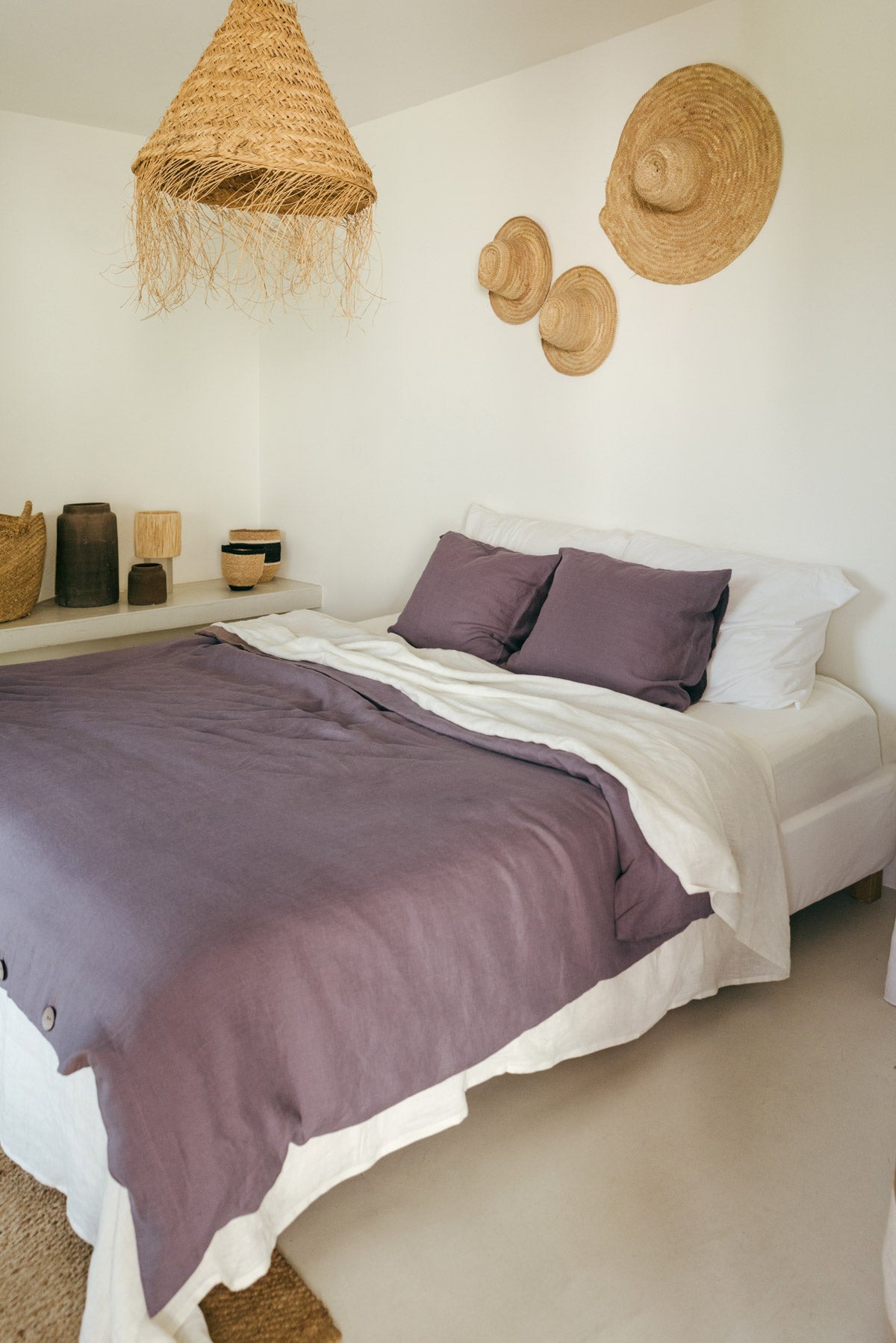 Linen sheets set in Dusty Lavender